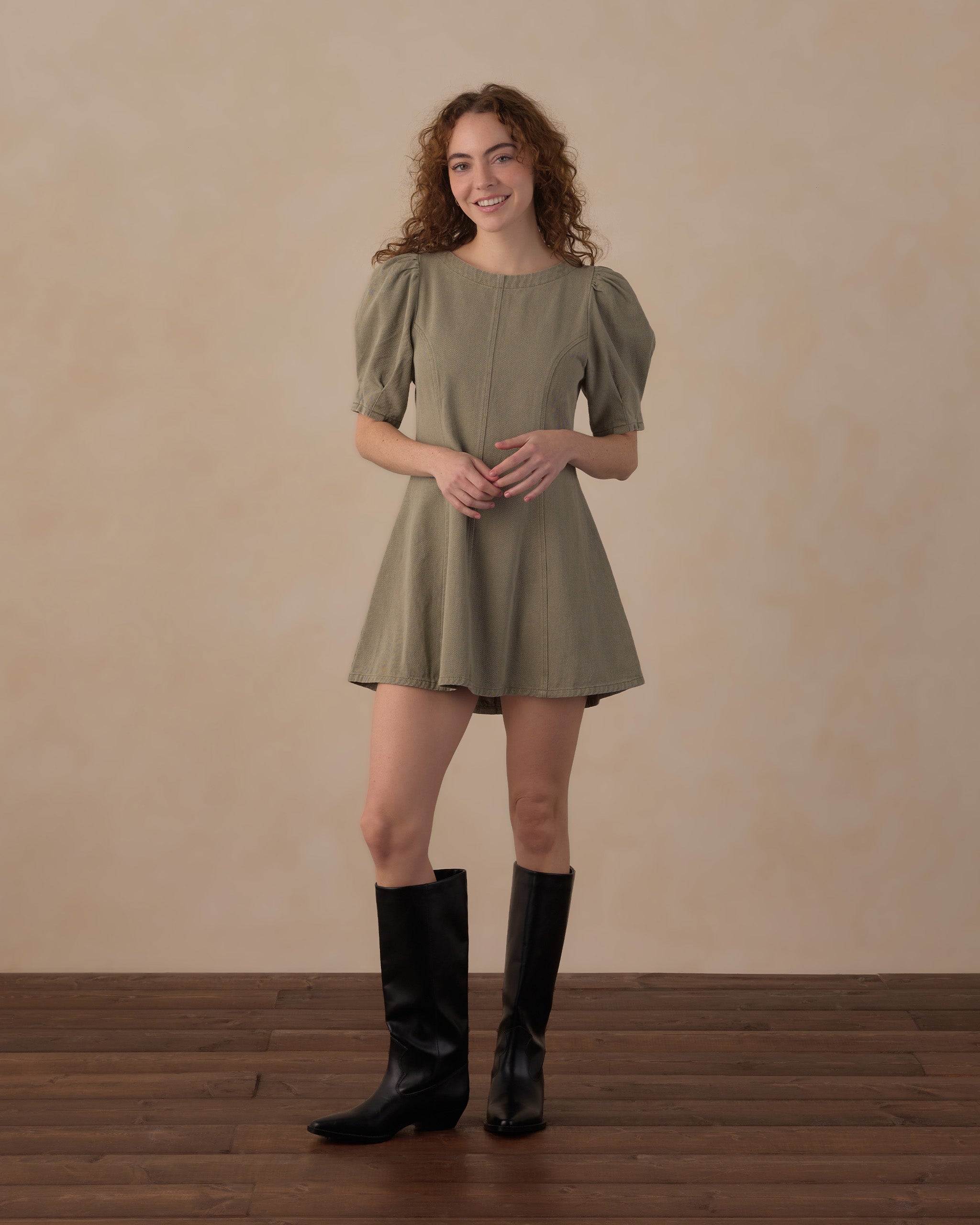 Women's Levi Mini Dress Dark Sage - Rylee + Cru | Kids Clothes | Trendy Baby Clothes | Modern Infant Outfits |