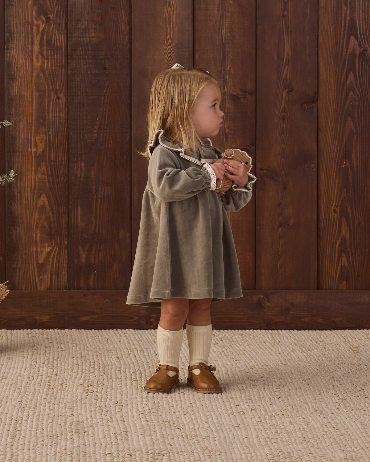 Velour Baby Dress Spruce - Rylee + Cru | Kids Clothes | Trendy Baby Clothes | Modern Infant Outfits |