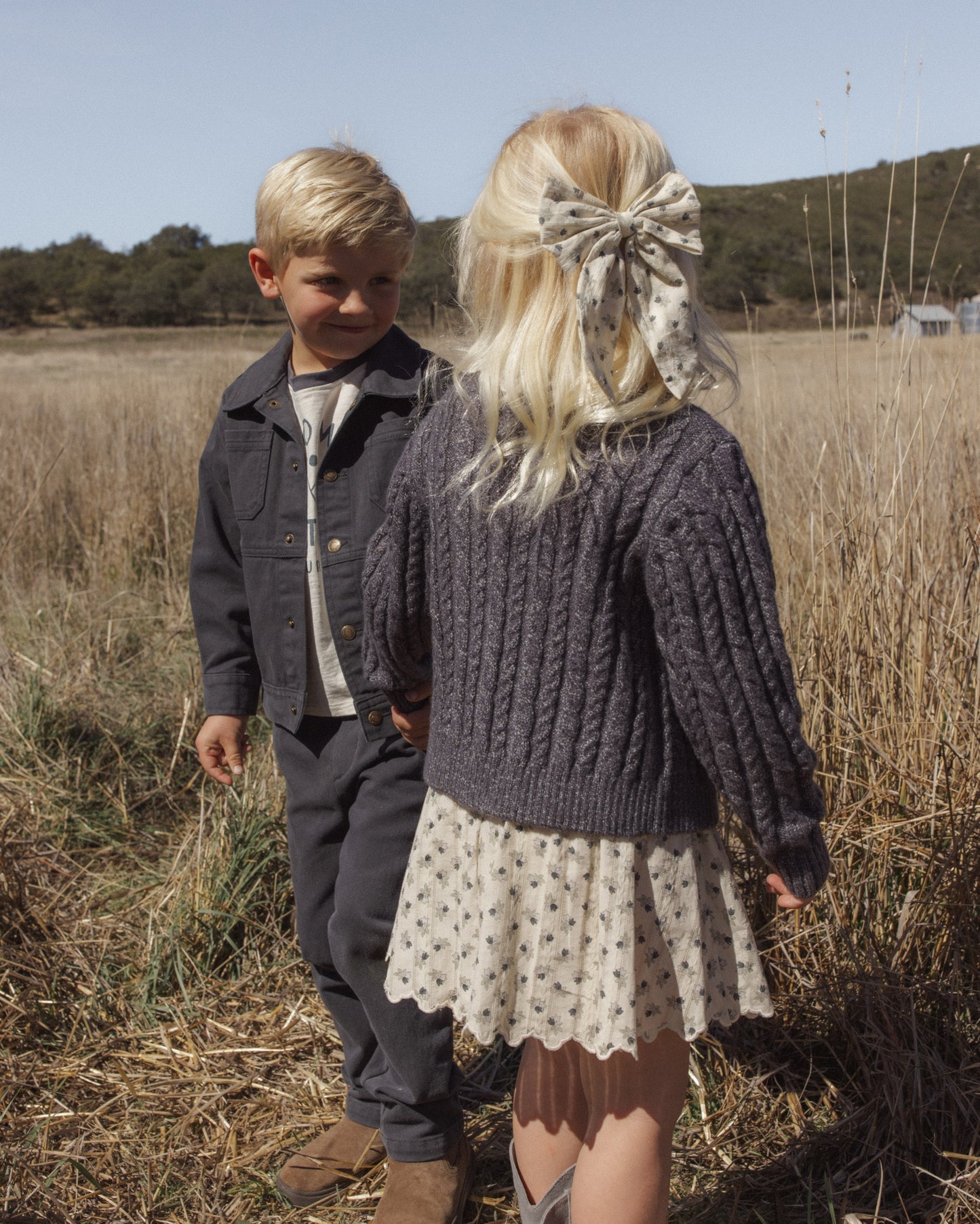 Oversized Bow Vintage Fleur - Rylee + Cru | Kids Clothes | Trendy Baby Clothes | Modern Infant Outfits |