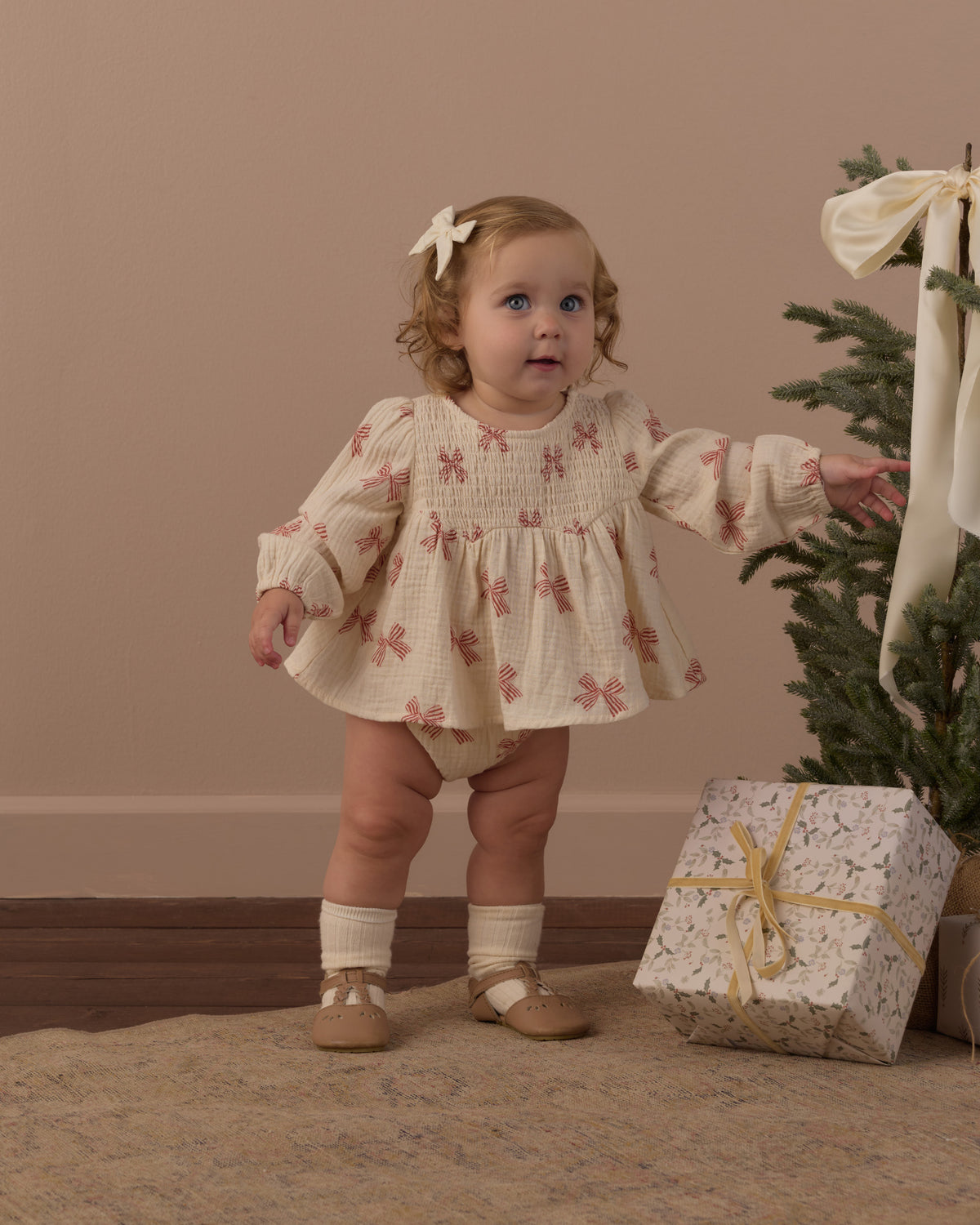 Sophia Top + Bloomer Set Peppermint Bows - Rylee + Cru | Kids Clothes | Trendy Baby Clothes | Modern Infant Outfits |