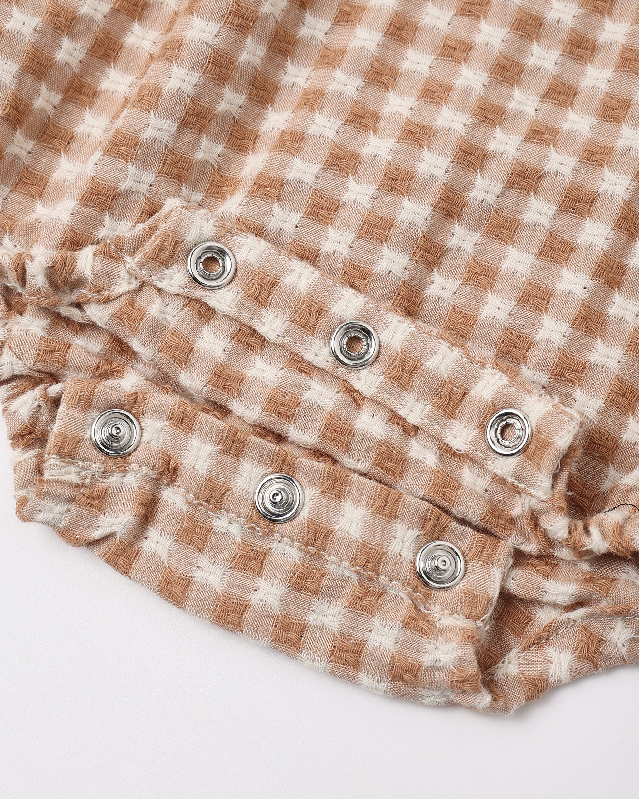 Colette Romper Fawn Gingham - Rylee + Cru | Kids Clothes | Trendy Baby Clothes | Modern Infant Outfits |