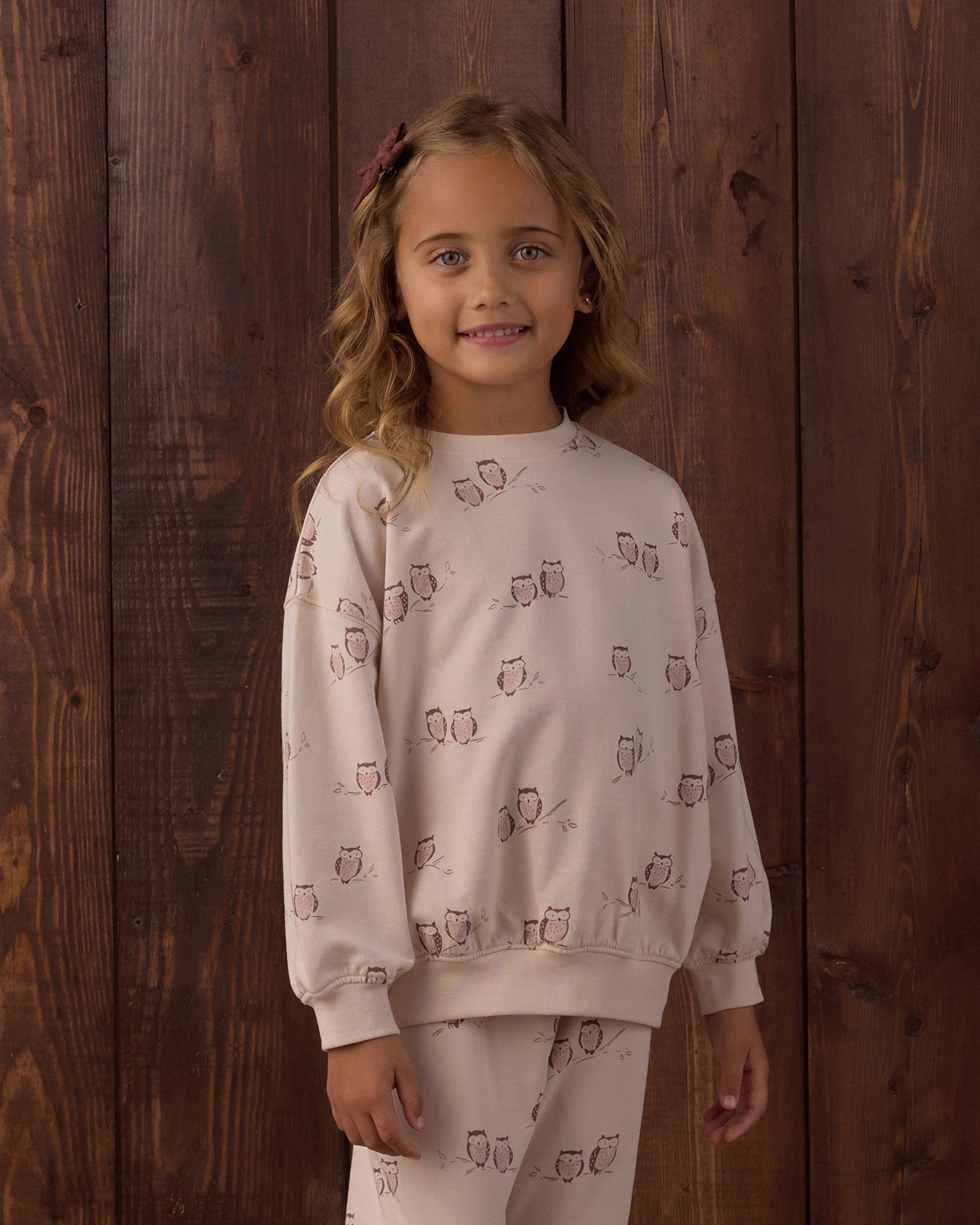 Relaxed Sweatshirt Owls - Rylee + Cru | Kids Clothes | Trendy Baby Clothes | Modern Infant Outfits |