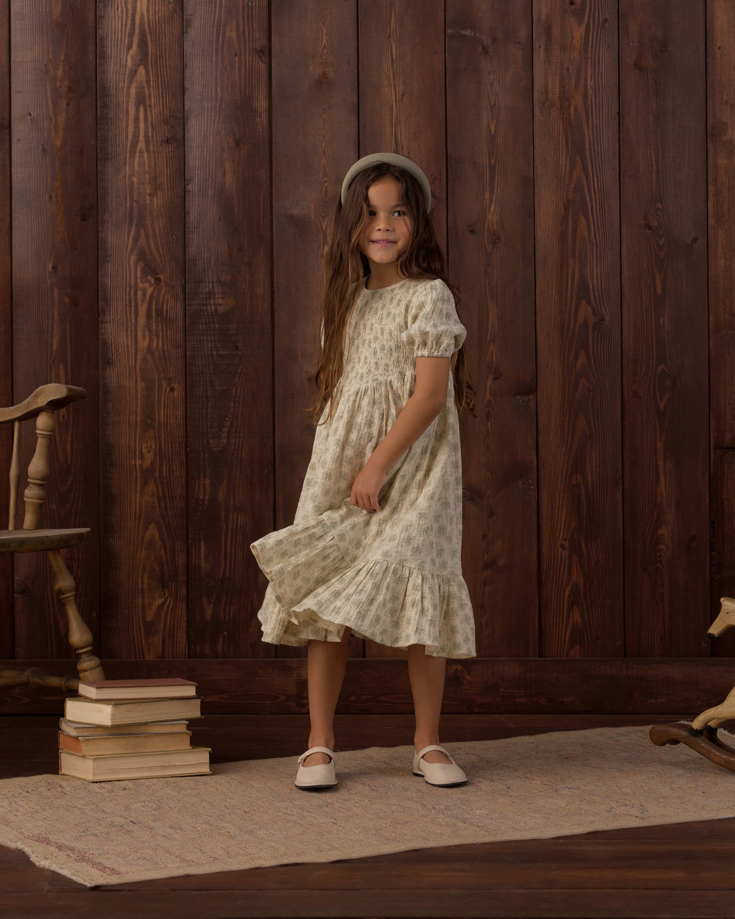 Lydia Dress Green Iris - Rylee + Cru | Kids Clothes | Trendy Baby Clothes | Modern Infant Outfits |