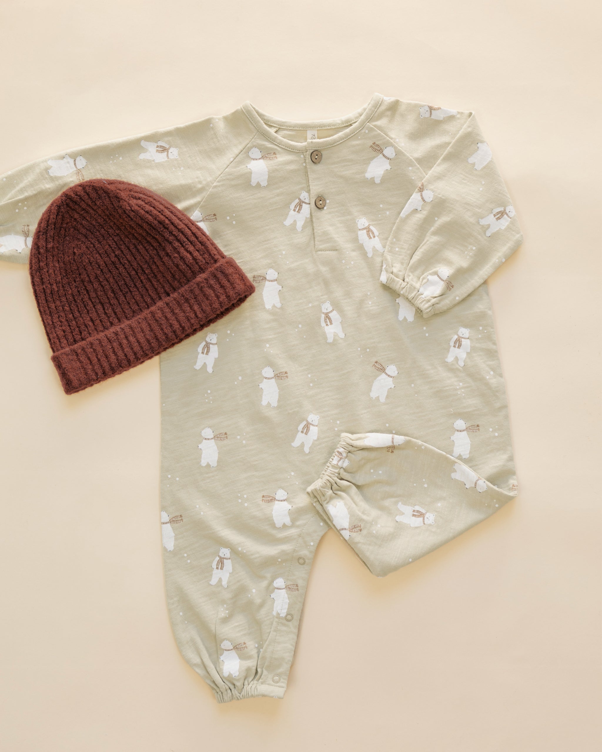 Henley Jumpsuit Polar Bears - Rylee + Cru | Kids Clothes | Trendy Baby Clothes | Modern Infant Outfits |