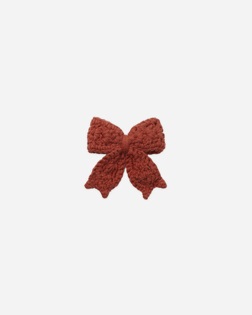 Crochet Bow Redwood - Rylee + Cru | Kids Clothes | Trendy Baby Clothes | Modern Infant Outfits |