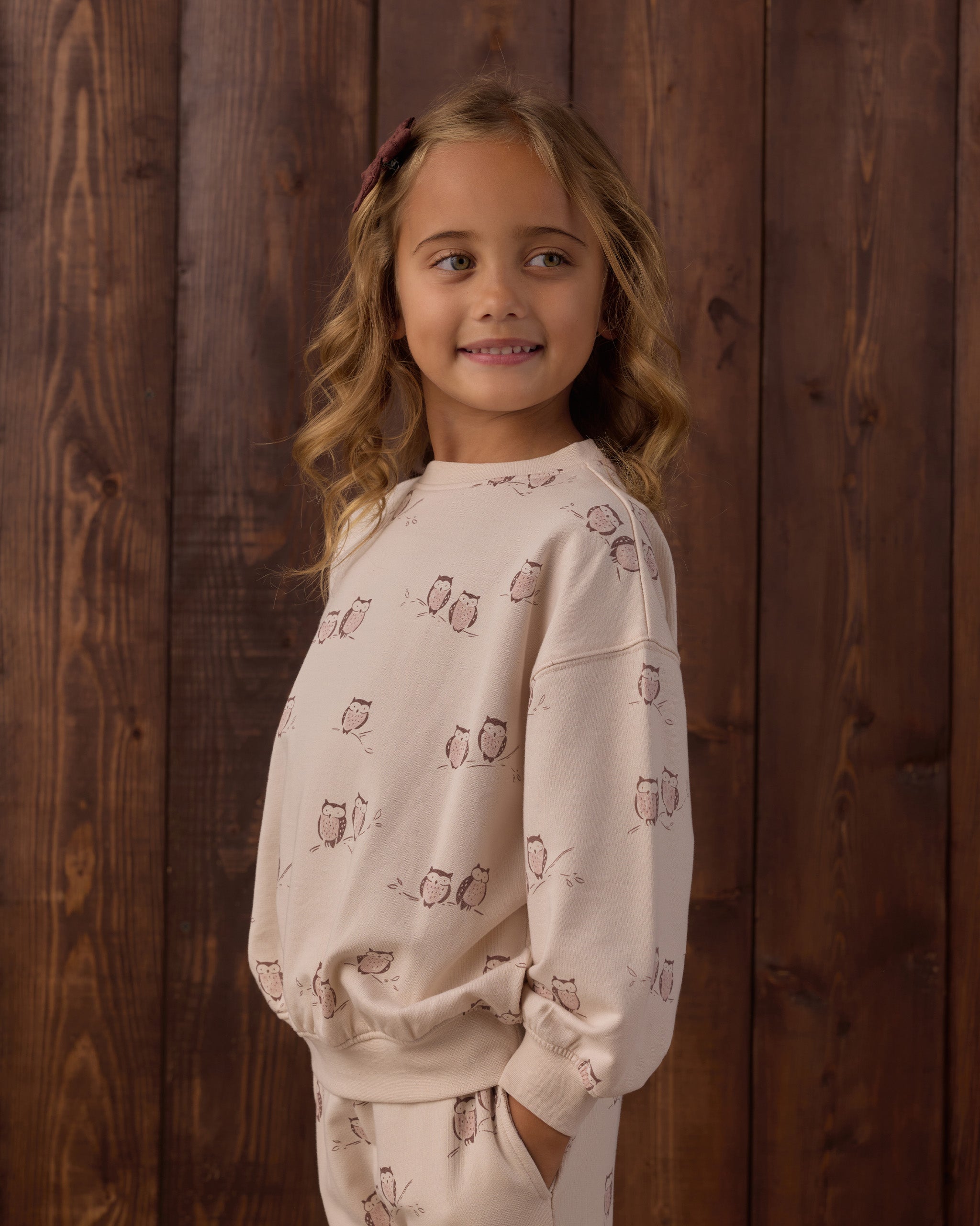 Relaxed Sweatshirt Owls - Rylee + Cru | Kids Clothes | Trendy Baby Clothes | Modern Infant Outfits |