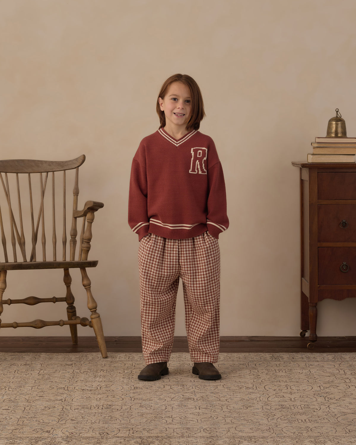Palmer Pant Brick Check - Rylee + Cru | Kids Clothes | Trendy Baby Clothes | Modern Infant Outfits |