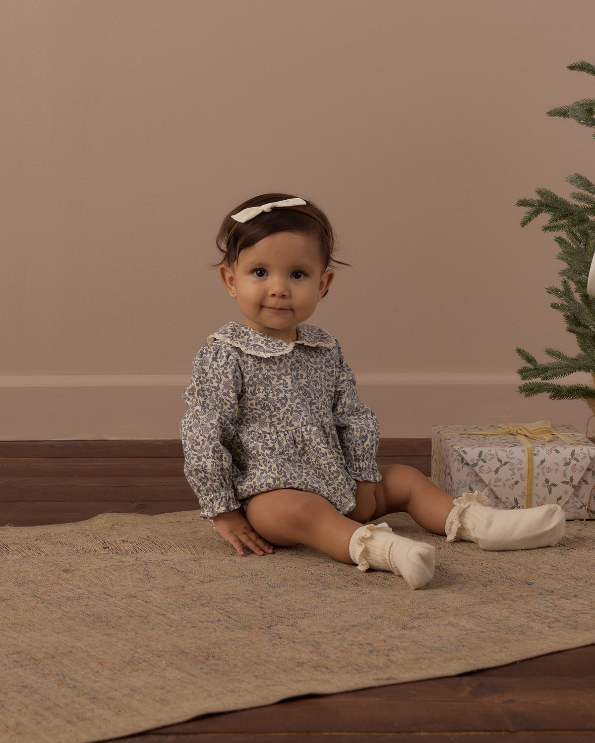 Cora Romper Slate Floral - Rylee + Cru | Kids Clothes | Trendy Baby Clothes | Modern Infant Outfits |