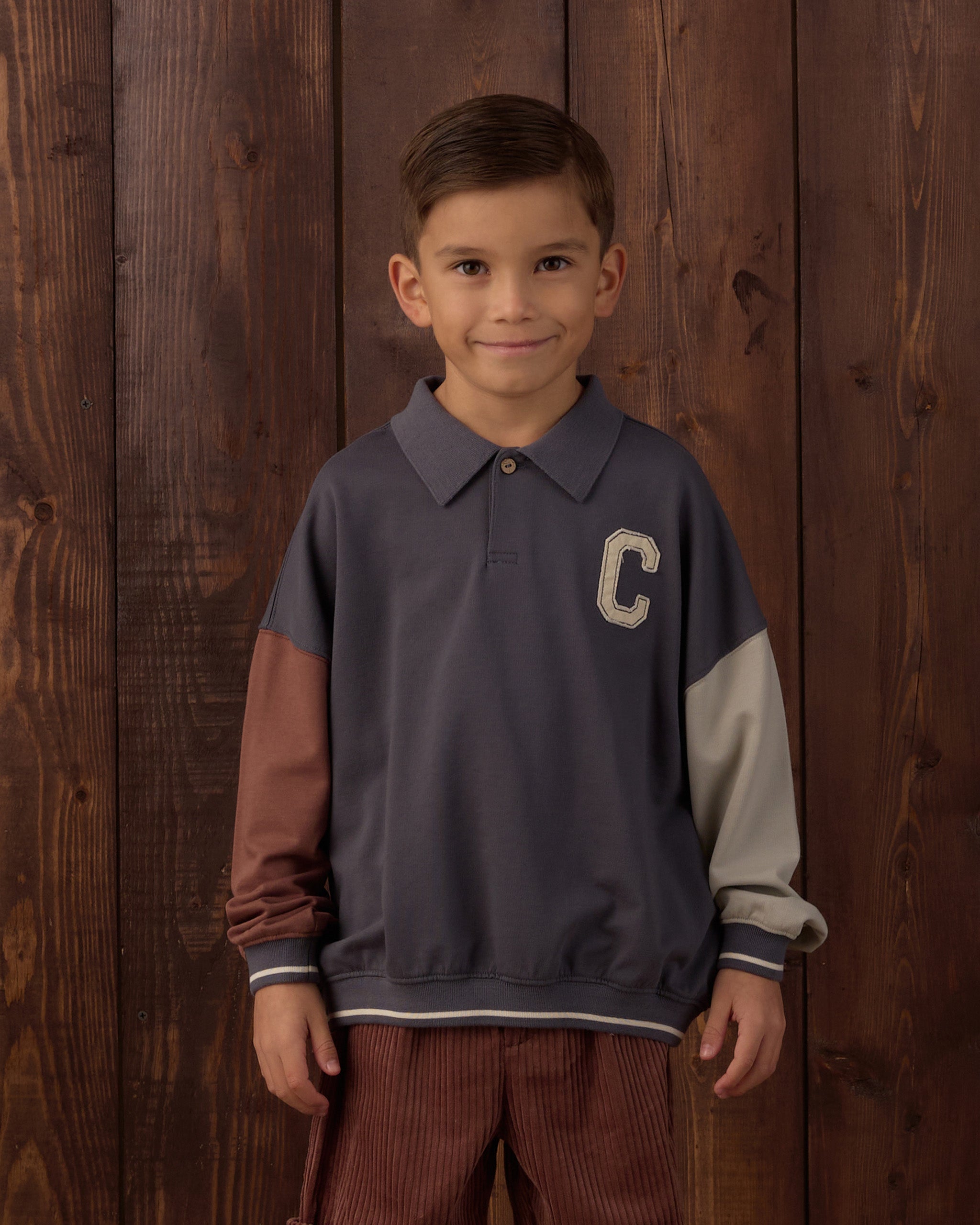 Collared Sweatshirt Color Block - Rylee + Cru | Kids Clothes | Trendy Baby Clothes | Modern Infant Outfits |
