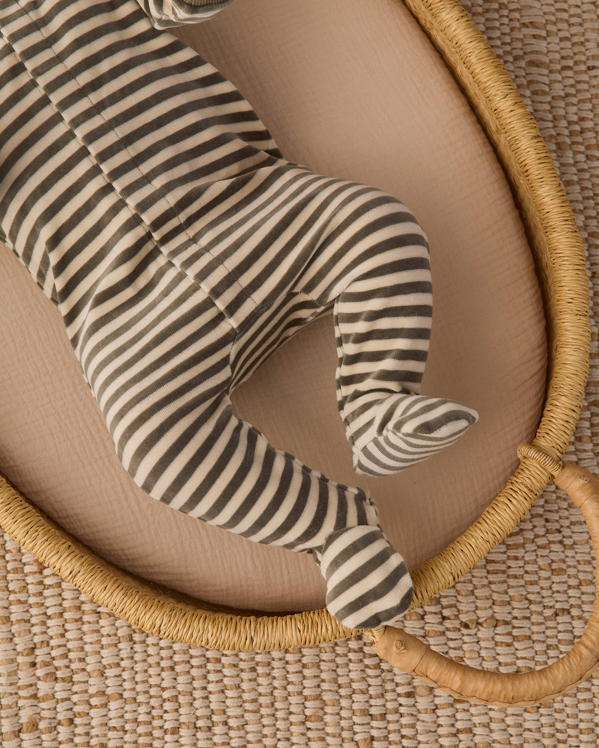 Hidden Snap Footie Spruce Stripe - Rylee + Cru | Kids Clothes | Trendy Baby Clothes | Modern Infant Outfits |