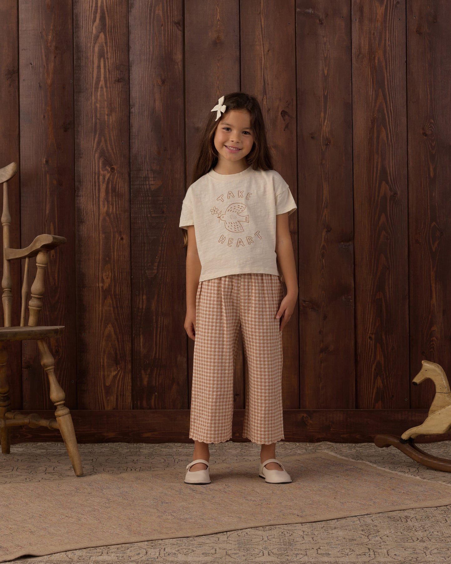Wide Leg Pant Fawn Gingham - Rylee + Cru | Kids Clothes | Trendy Baby Clothes | Modern Infant Outfits |