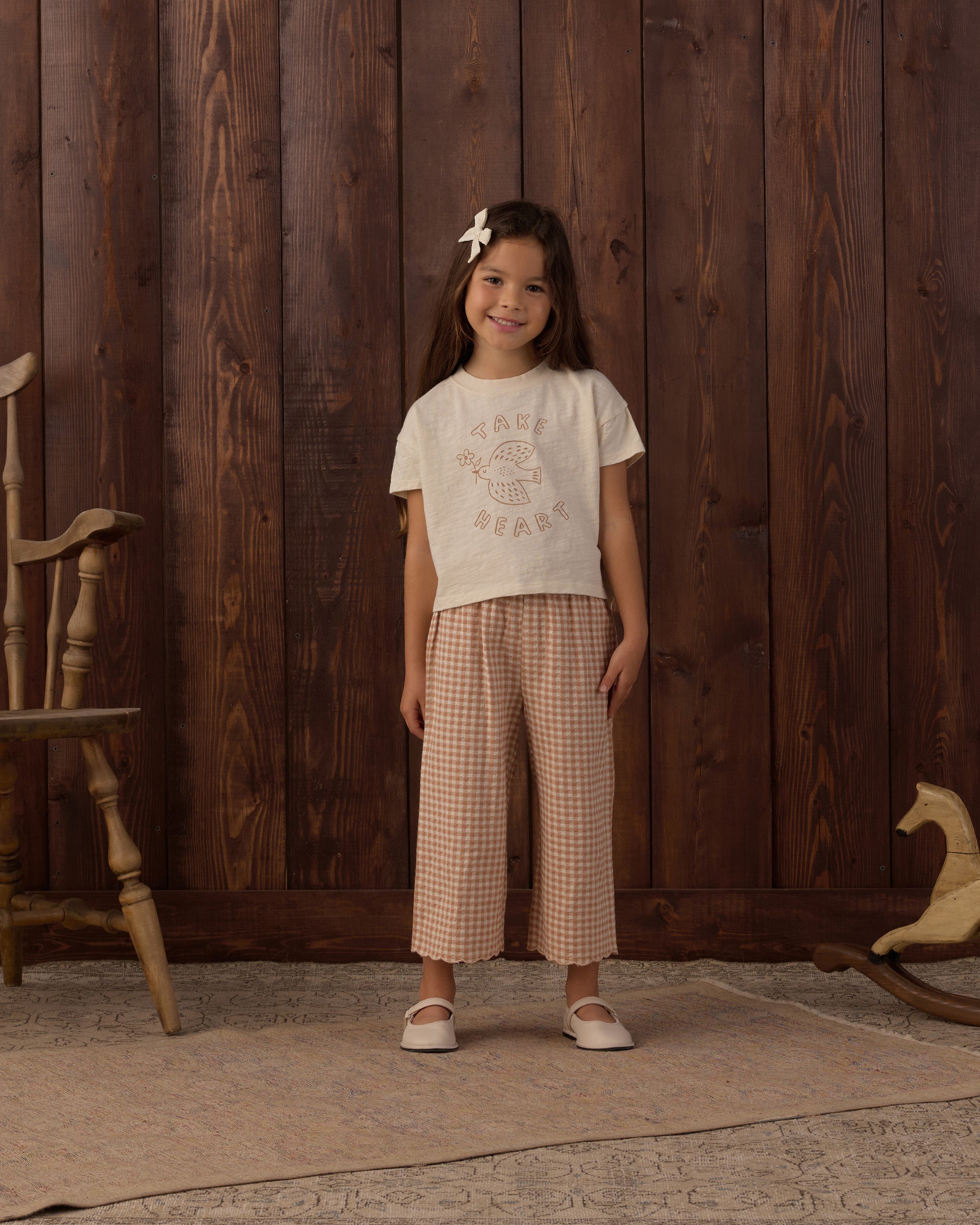 Wide Leg Pant Fawn Gingham - Rylee + Cru | Kids Clothes | Trendy Baby Clothes | Modern Infant Outfits |