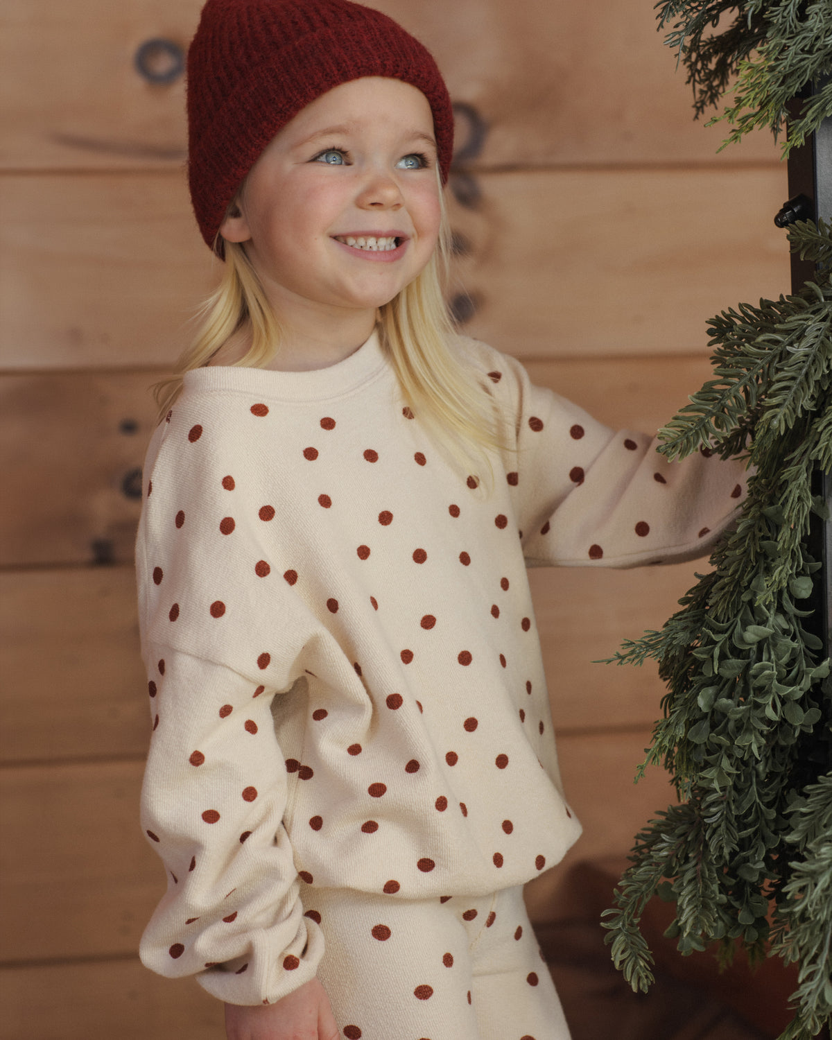 Spongey Knit Set Ruby Dots - Rylee + Cru | Kids Clothes | Trendy Baby Clothes | Modern Infant Outfits |