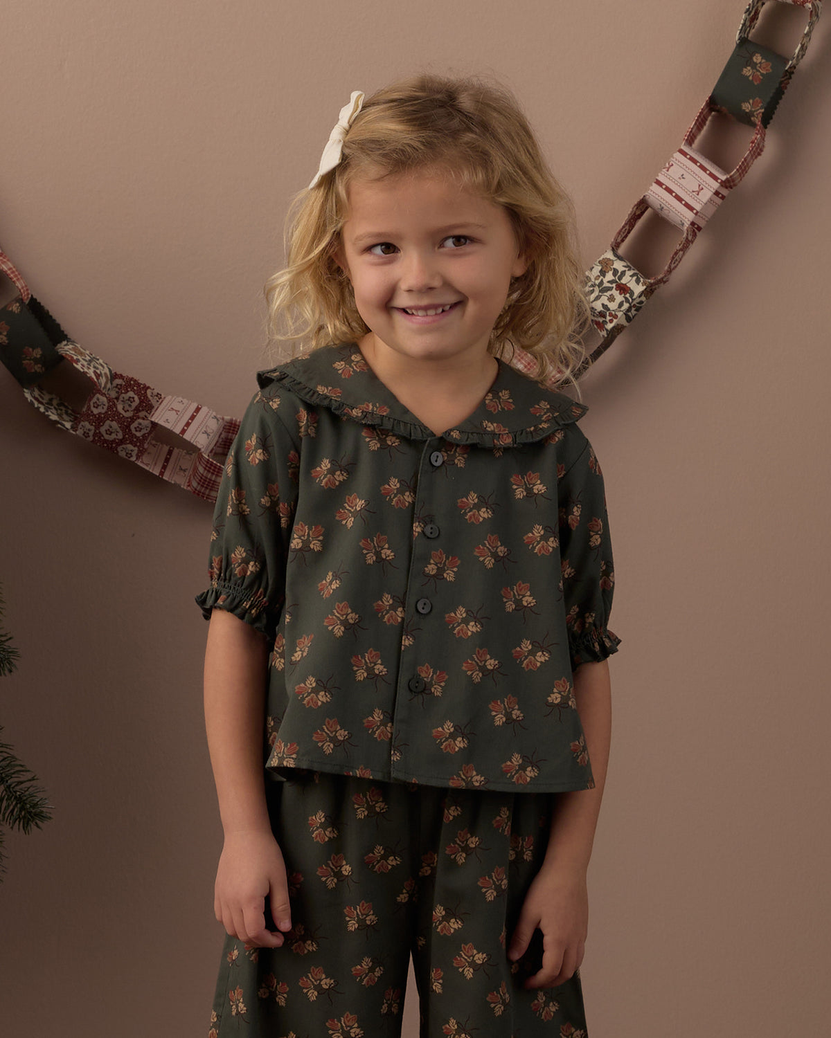 Ruffle Pajamas Evergreen Bouquet - Rylee + Cru | Kids Clothes | Trendy Baby Clothes | Modern Infant Outfits |