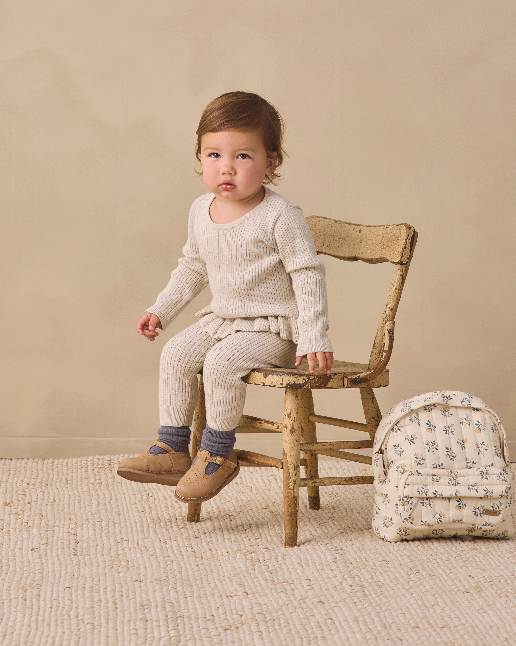 Rib Knit Legging Heathered Oatmeal – Quincy Mae