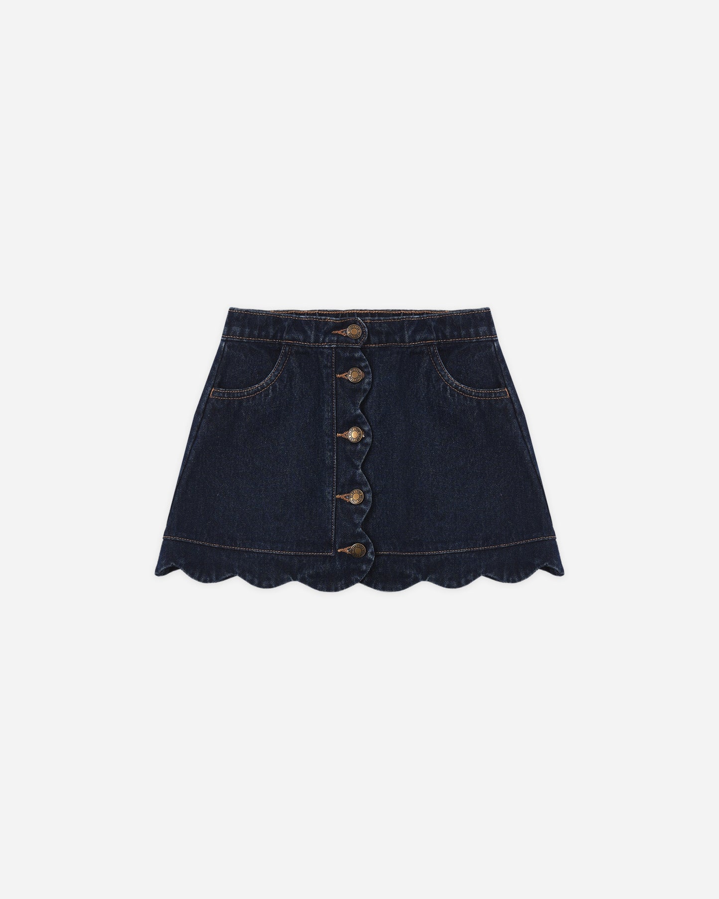 Scallop Mini Skirt Dark Indigo - Rylee + Cru | Kids Clothes | Trendy Baby Clothes | Modern Infant Outfits |
