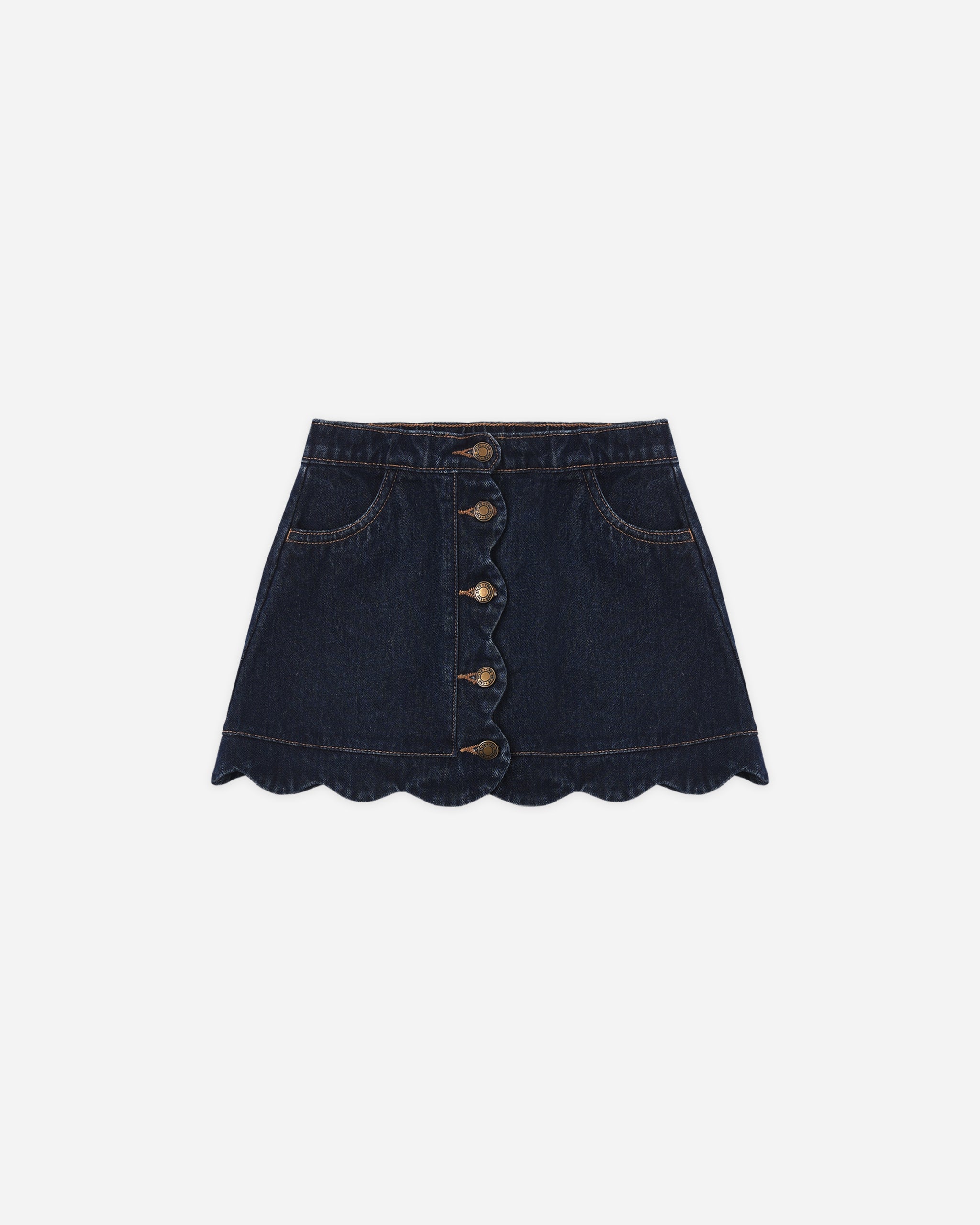 Scallop Mini Skirt Dark Indigo - Rylee + Cru | Kids Clothes | Trendy Baby Clothes | Modern Infant Outfits |