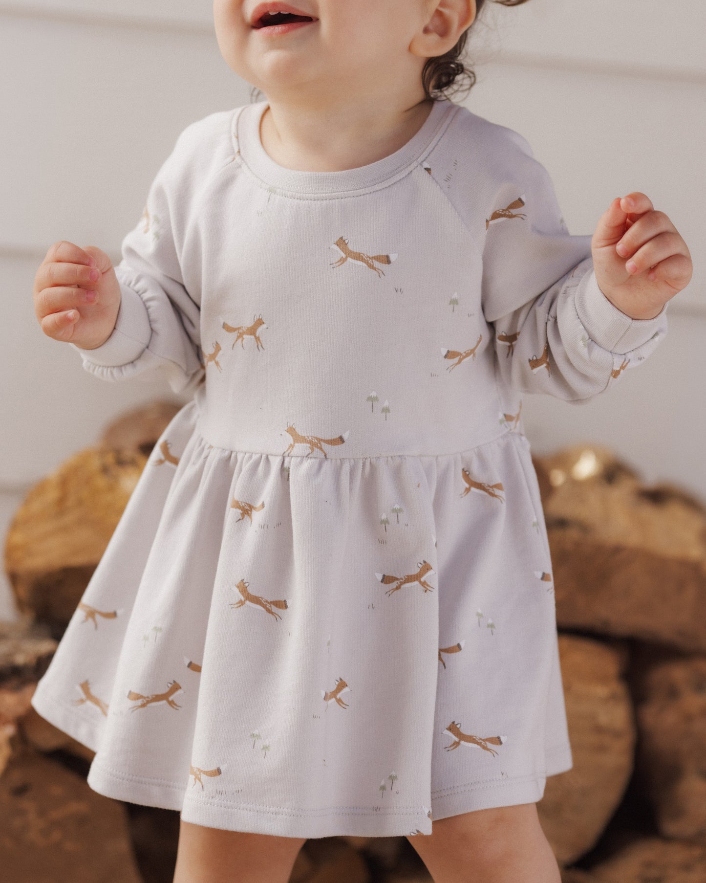 Raglan Dress Foxes - Rylee + Cru | Kids Clothes | Trendy Baby Clothes | Modern Infant Outfits |