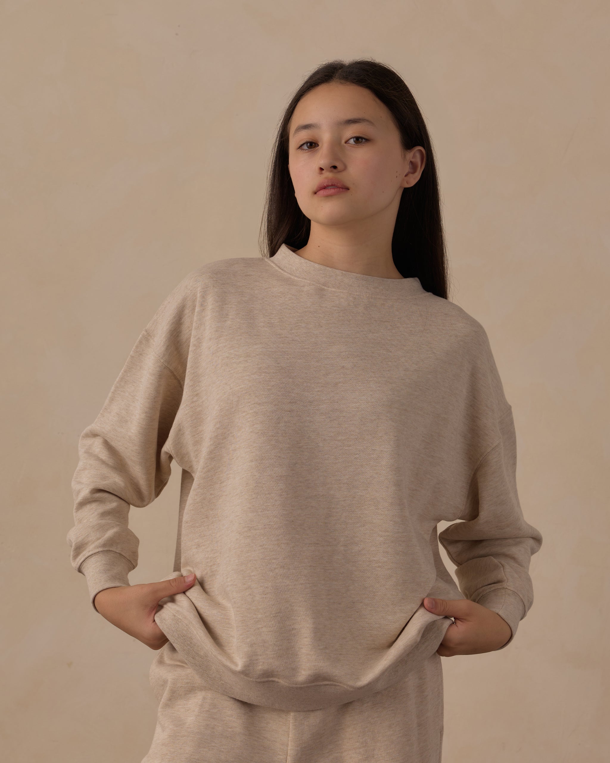 Teen Oversized Sweatshirt Heathered Ash - Rylee + Cru | Kids Clothes | Trendy Baby Clothes | Modern Infant Outfits |