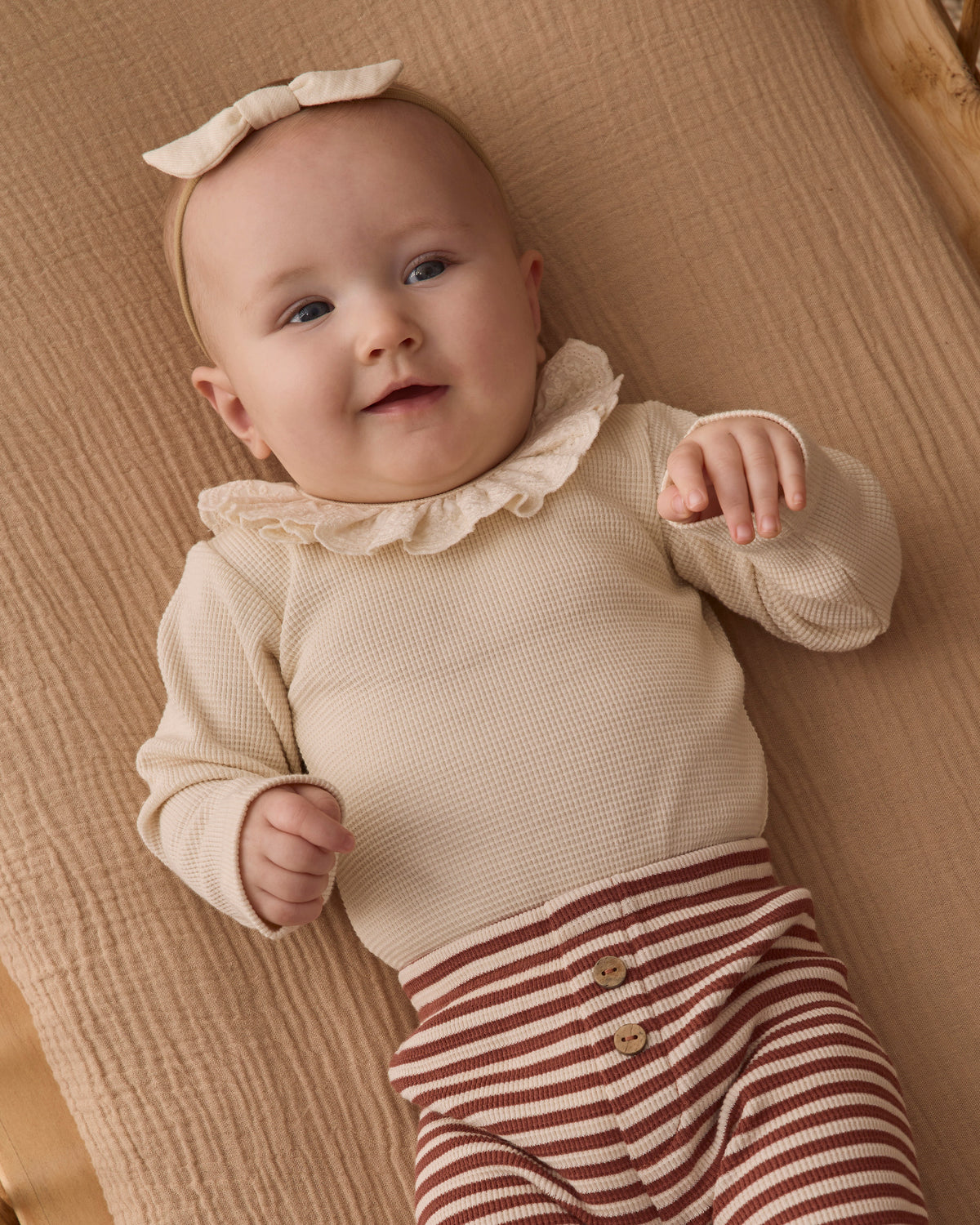 Ruffle Collar Bodysuit Natural - Rylee + Cru | Kids Clothes | Trendy Baby Clothes | Modern Infant Outfits |
