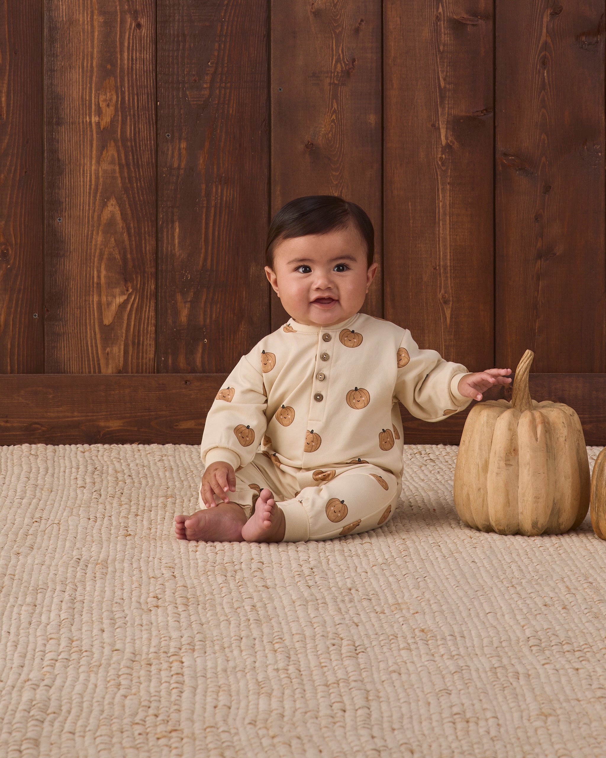 Relaxed Fleece Jumpsuit Pumpkins - Rylee + Cru | Kids Clothes | Trendy Baby Clothes | Modern Infant Outfits |