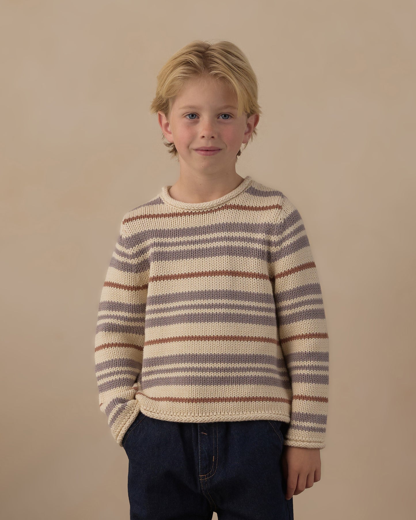 Jacques Sweater Dusty Blue Stripe - Rylee + Cru | Kids Clothes | Trendy Baby Clothes | Modern Infant Outfits |