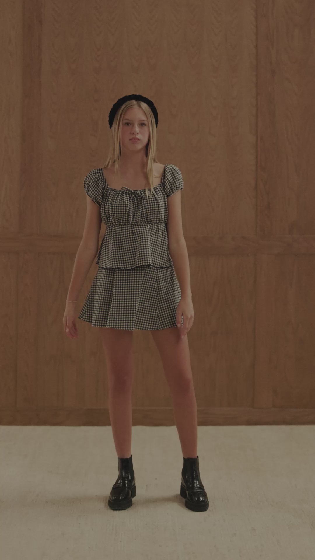 Falda Raquel || Guingán negro