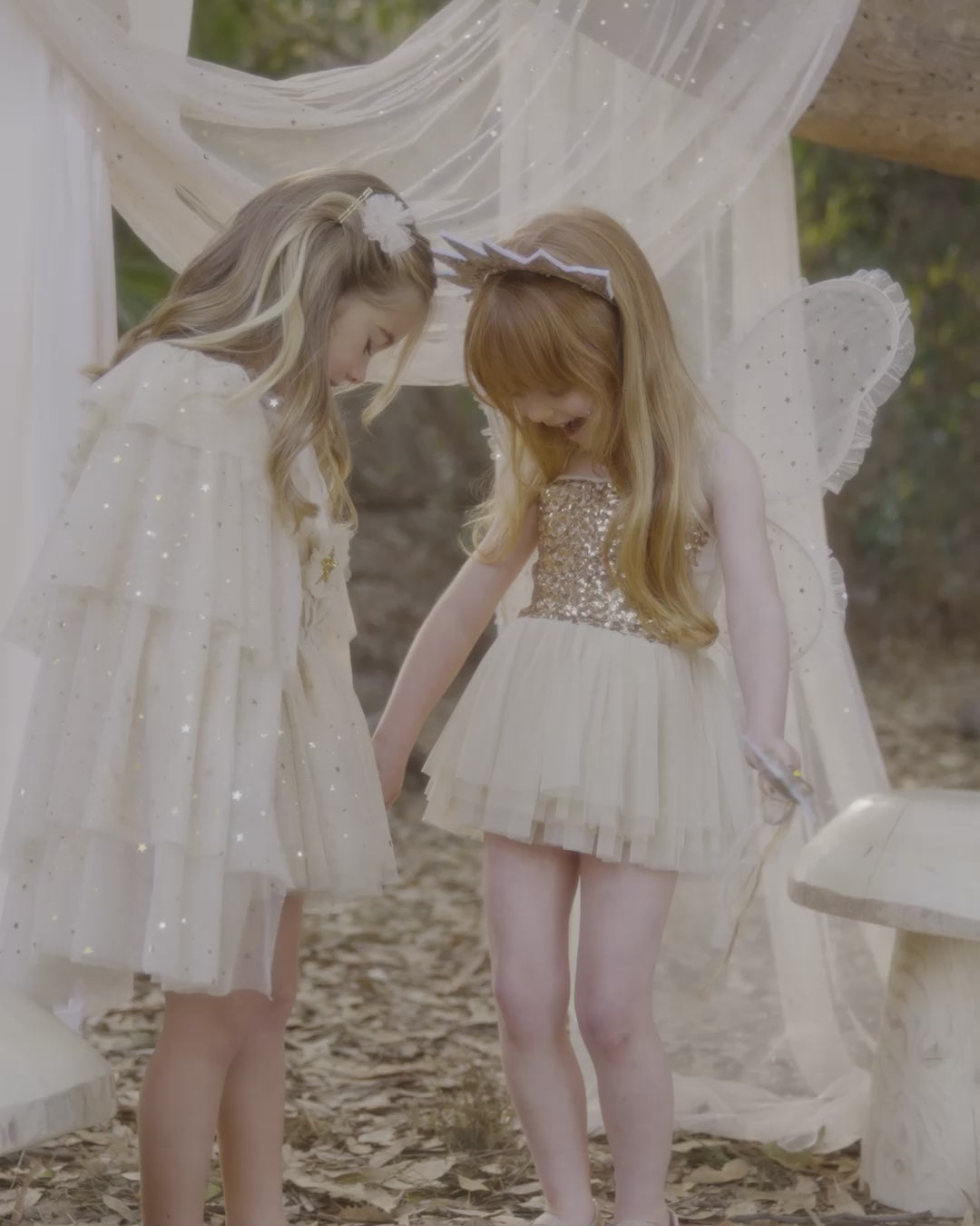 Flattertüll-Clips | Champagnersterne