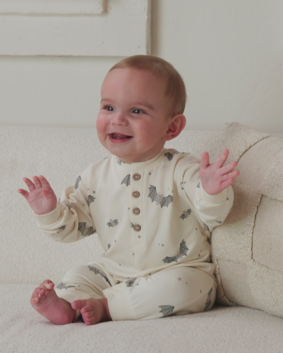 Relaxed Fleece Jumpsuit Baby Bats