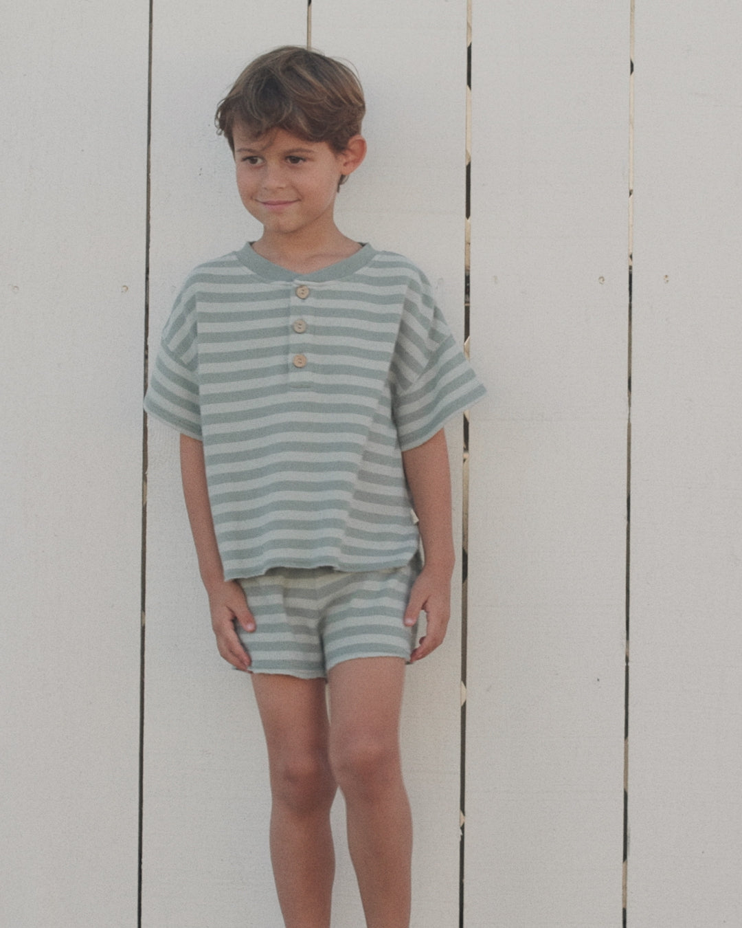 Summer Waffle Set Sea Green Stripe