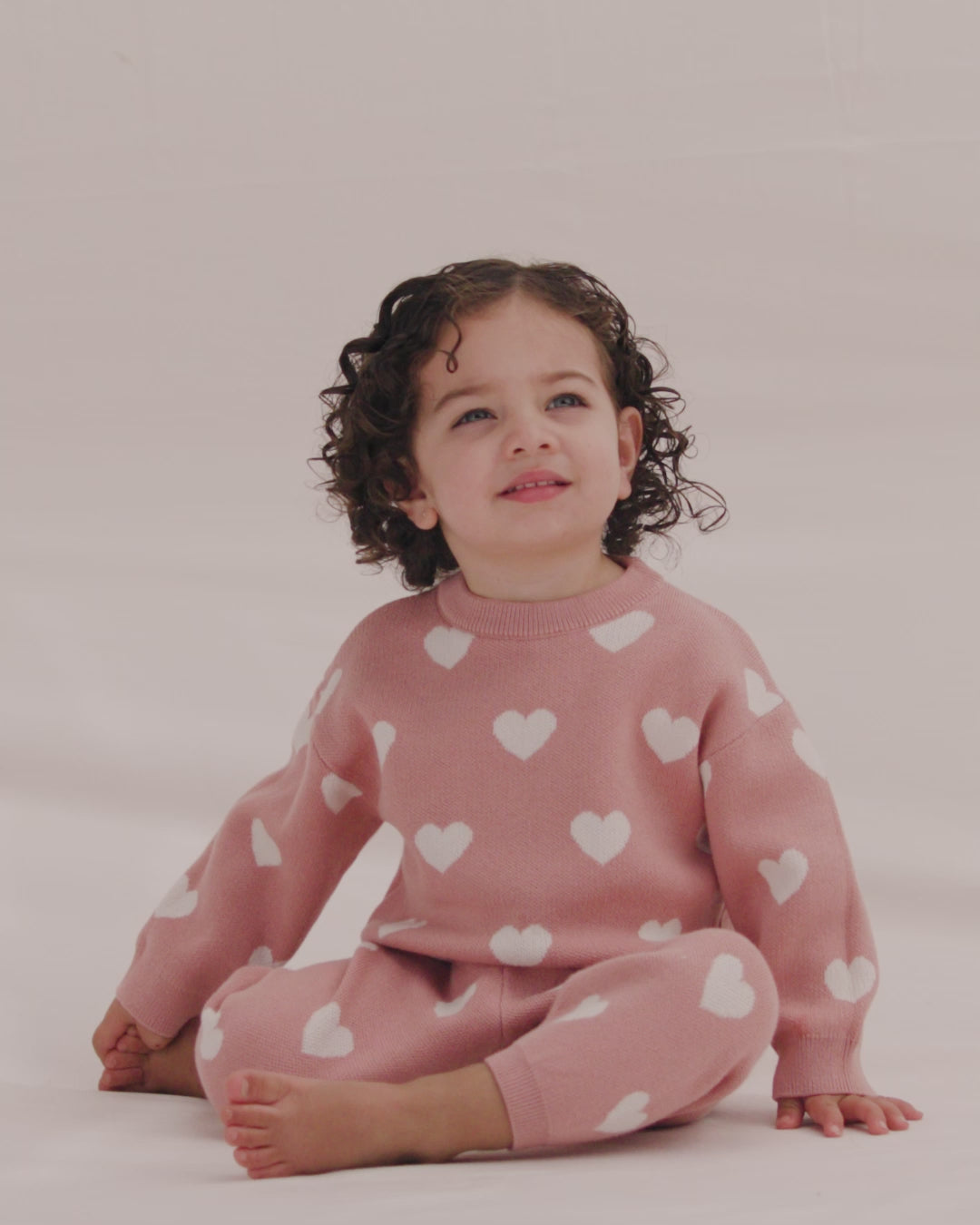 心形针织毛衣 ||粉色的