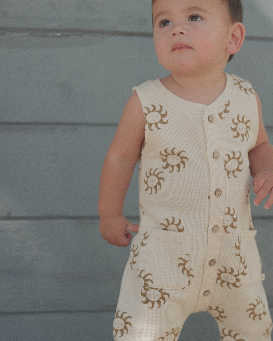Summer Waffle Jumpsuit Sunny