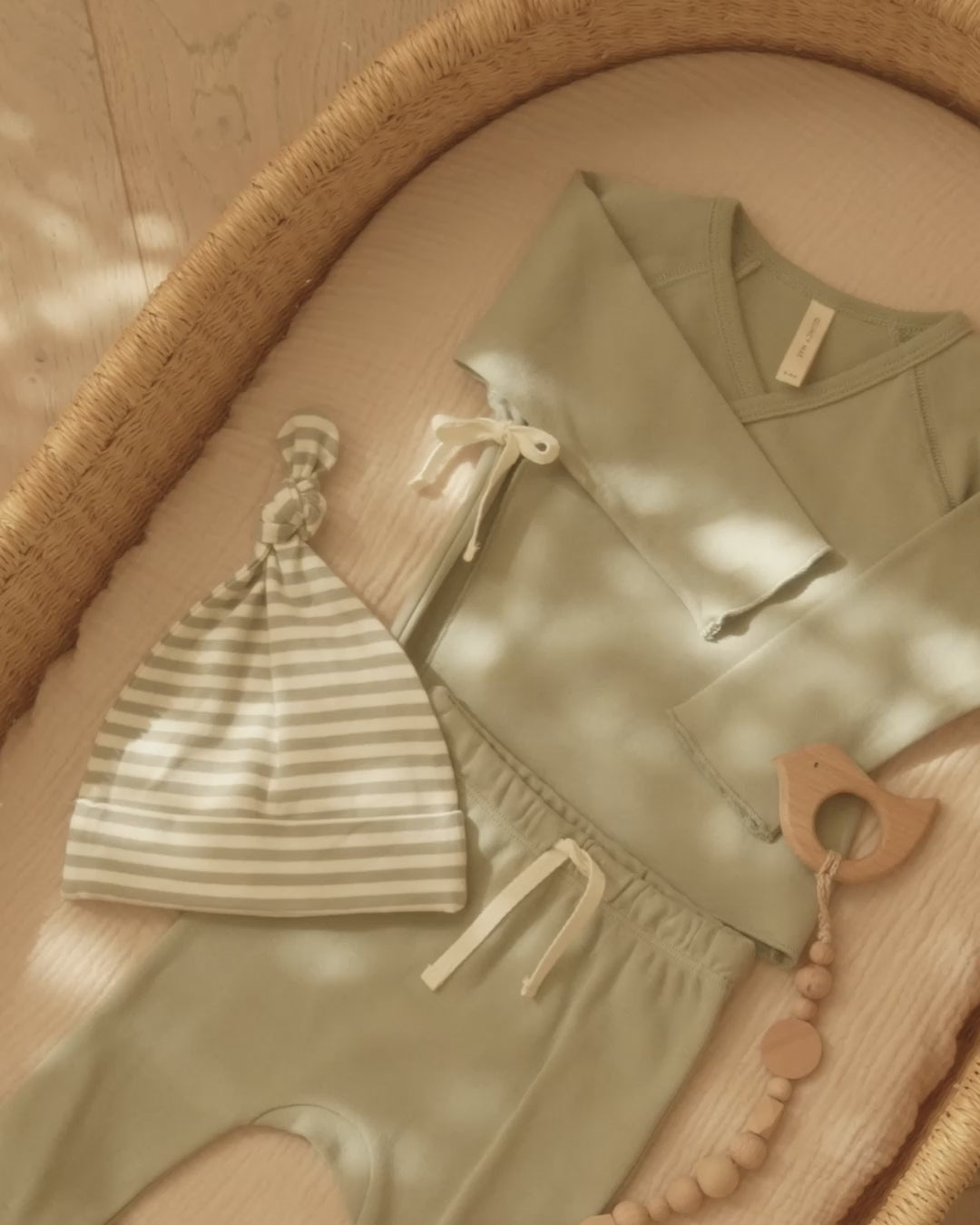 Wrap Top + Footed Pant Set || Fern