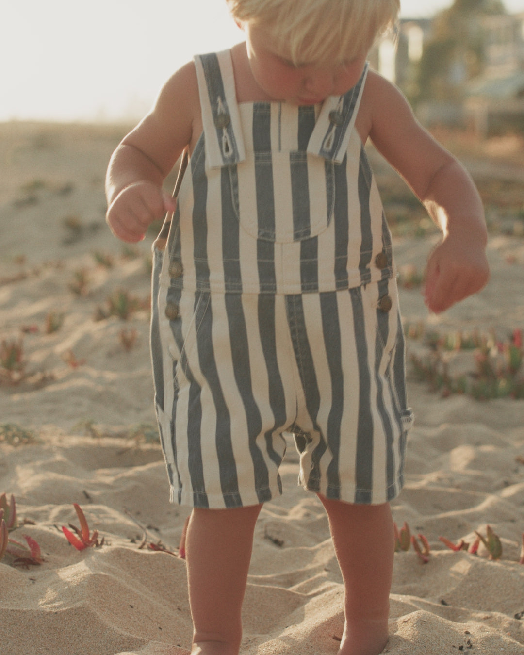 Denim Shortall Navy Stripe
