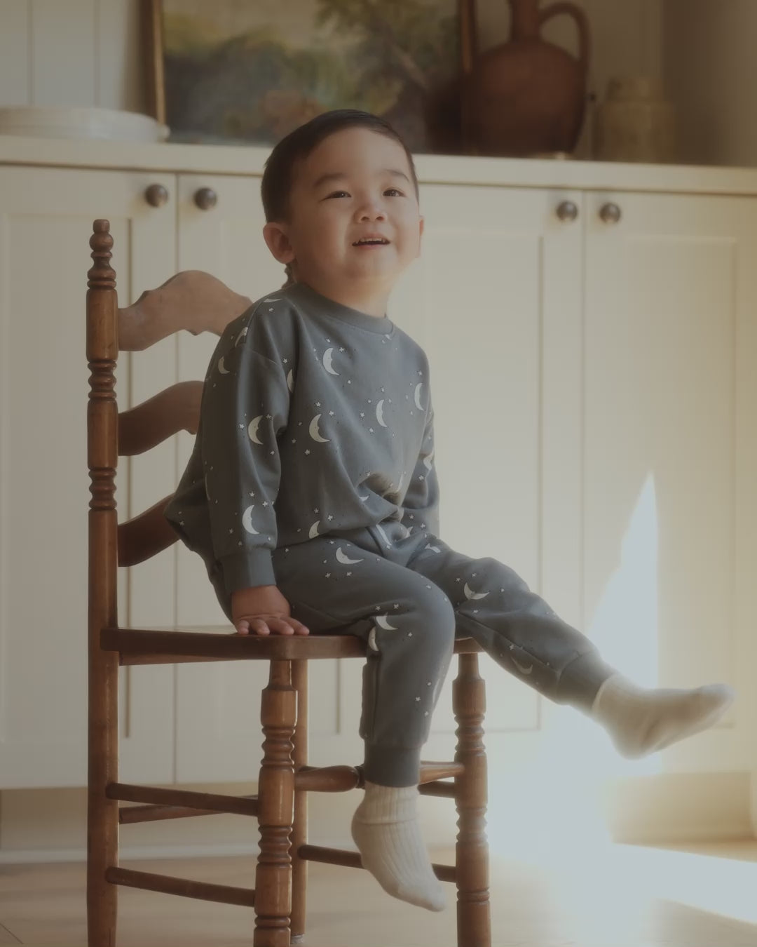 Pantalón con cordón || Micro rayas océano