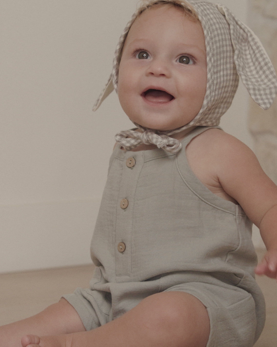 Bunny Bonnet Sage Gingham – Quincy Mae