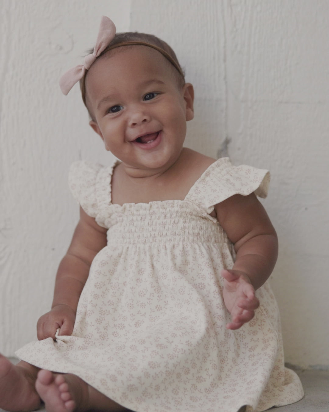 Smocked Jersey Dress Ditsy – Quincy Mae