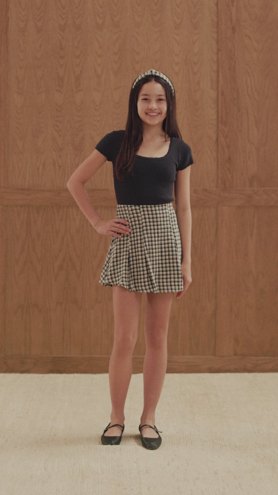 플리츠 스커트 || 네이비 체크