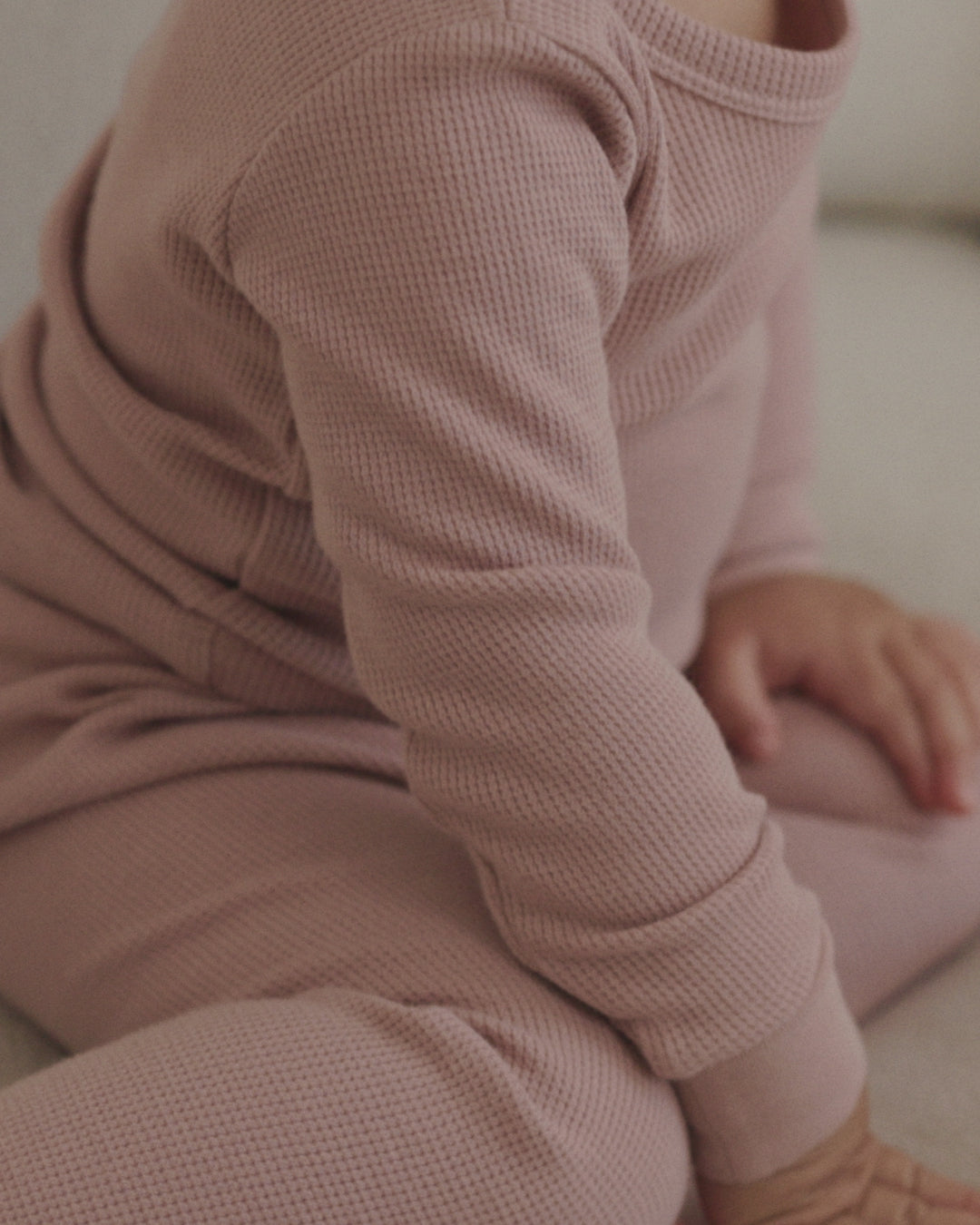 Conjunto Pantalón Top Waffle Malva