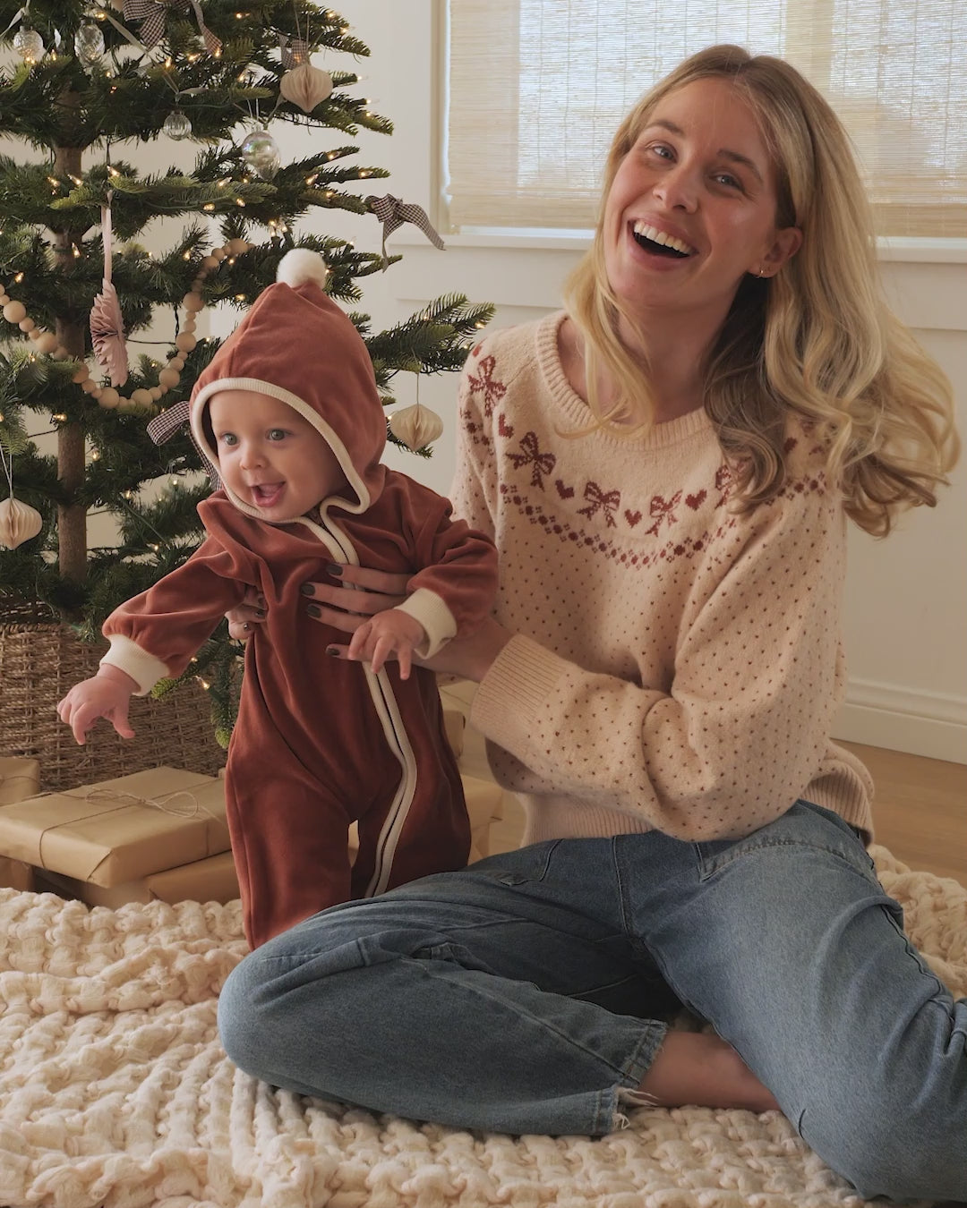 Velour Zip Jumpsuit || Cranberry