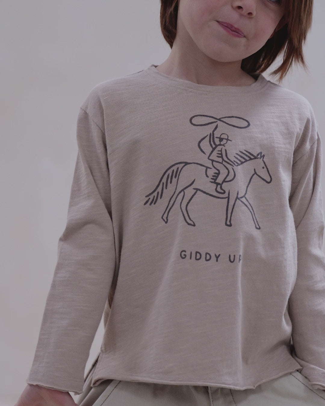 Raw Edge Long Sleeve Tee || Giddy Up