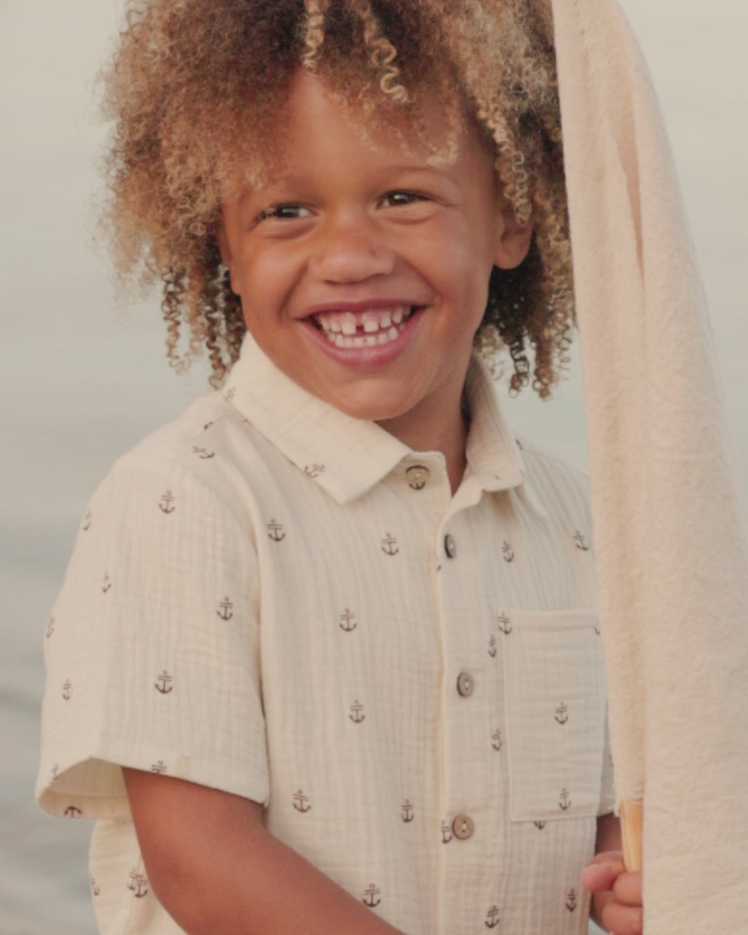 Chemise à manches courtes et col Ancres