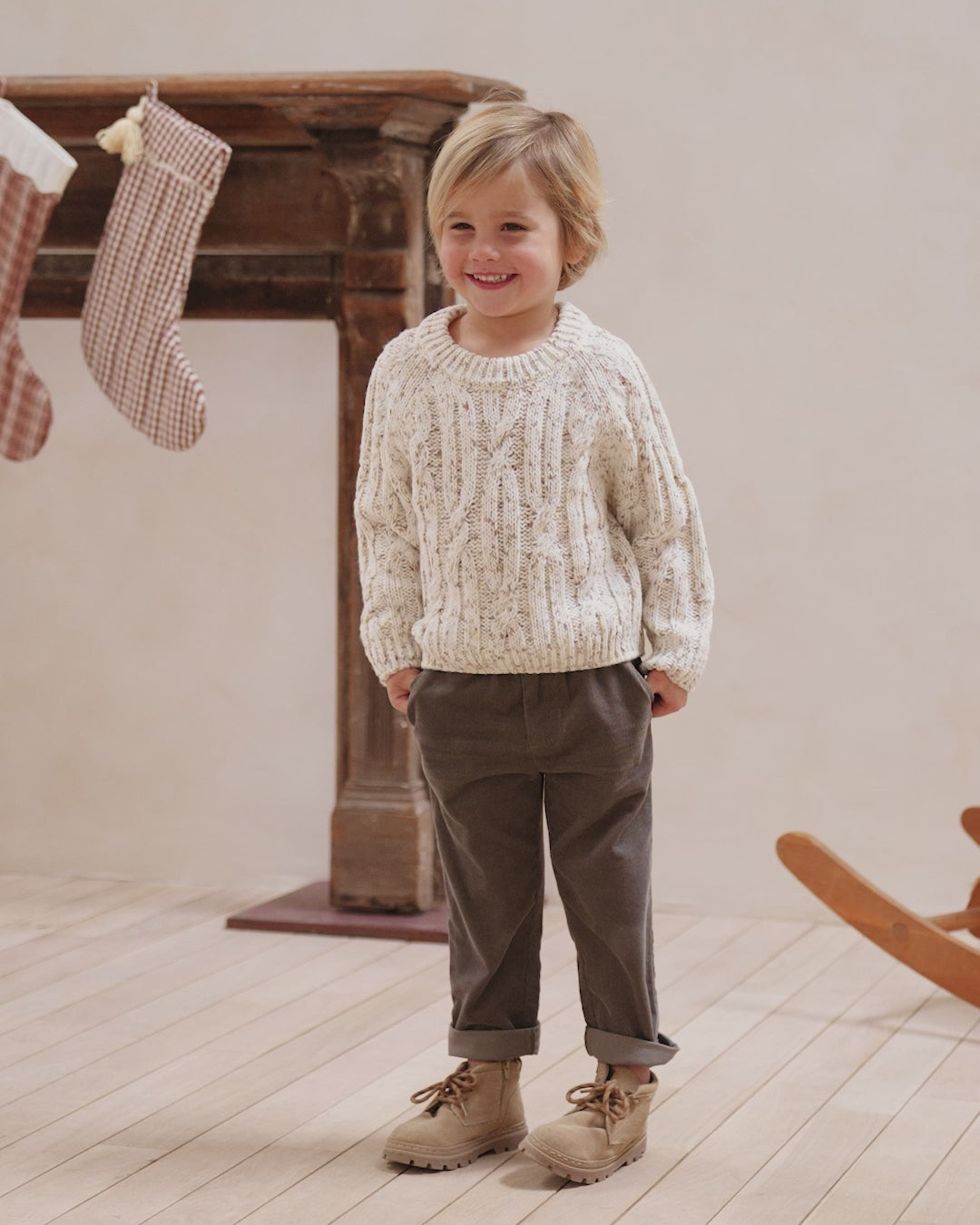 Cable-Knit Sweater || Natural Speckle