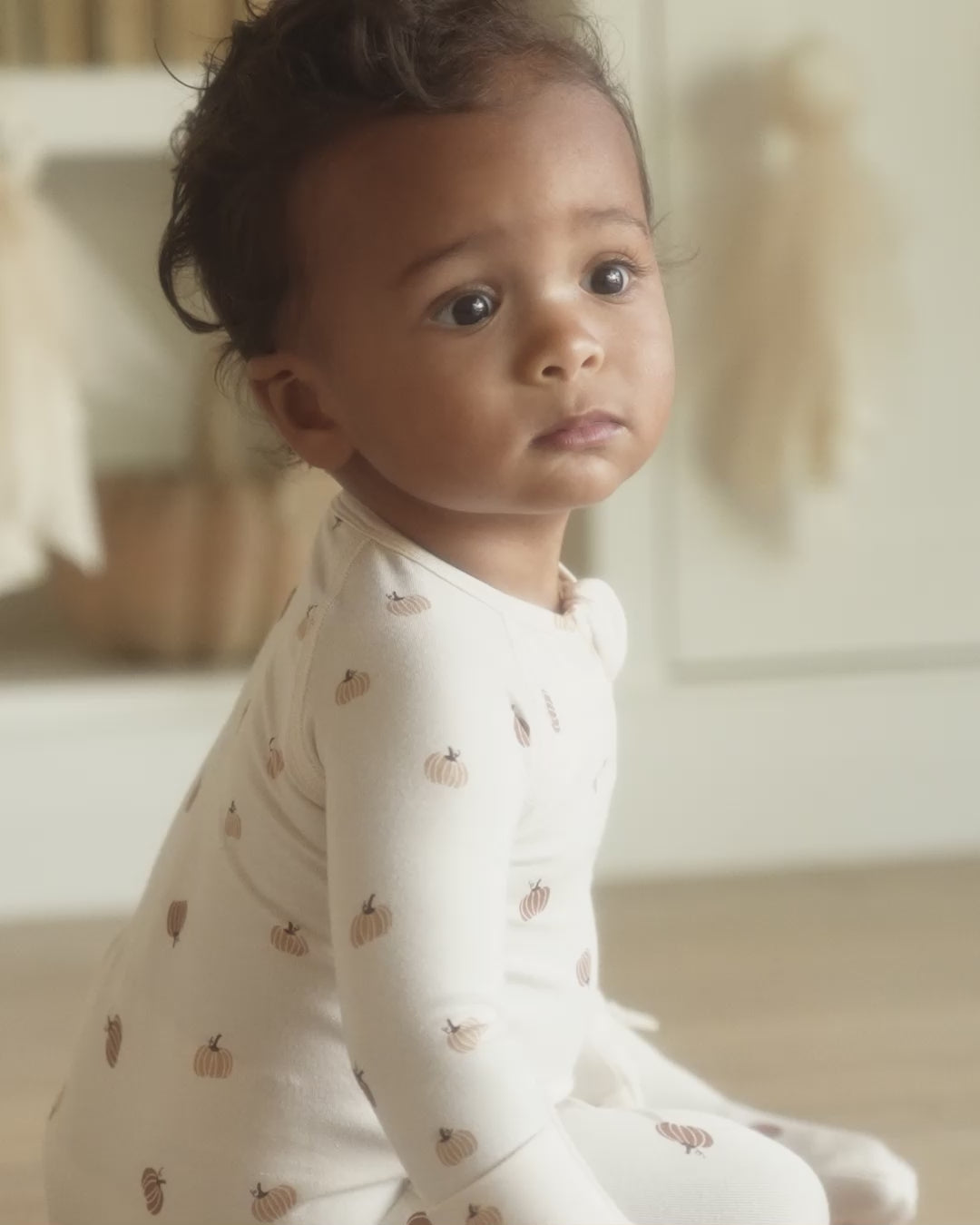 Bamboo Zip Footie || Pumpkins