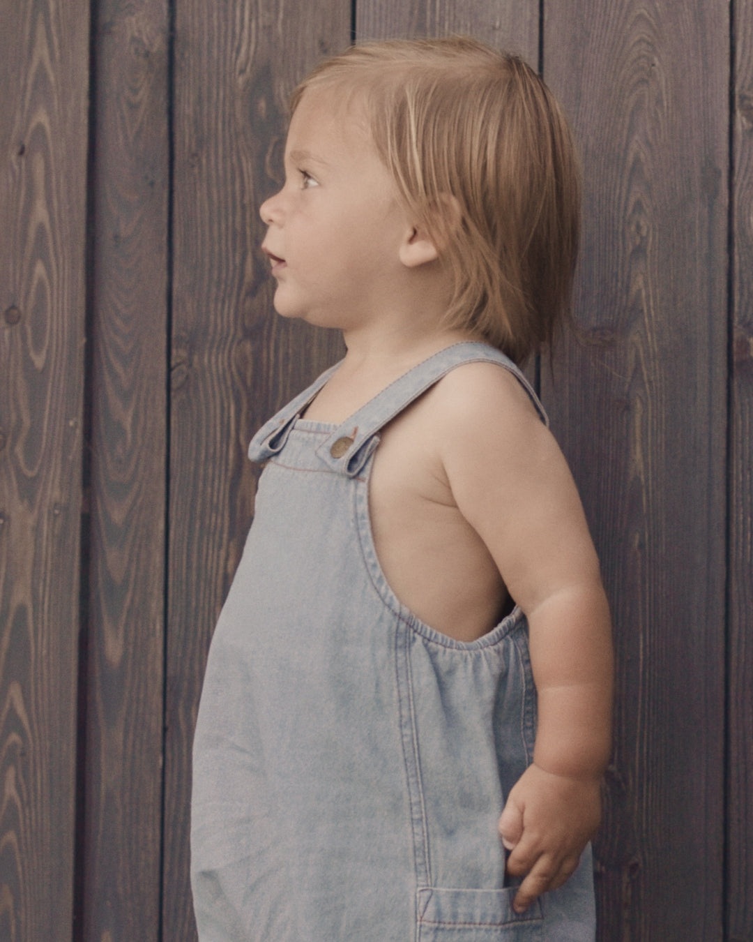 Mono cargo bebé azul lavado