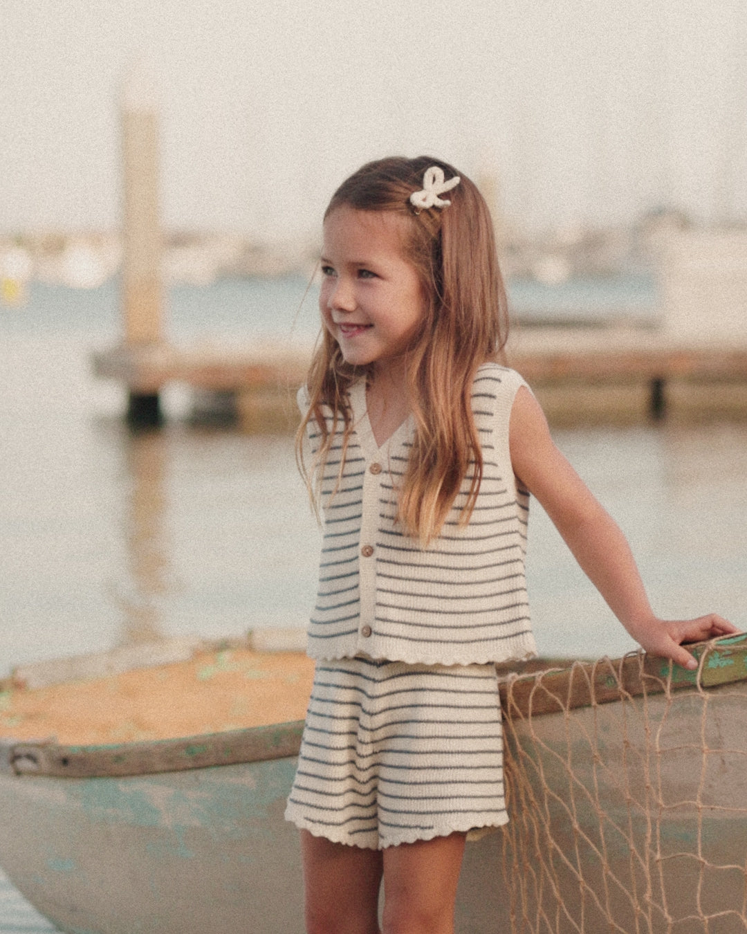 Knit Vest Set Marine Stripe