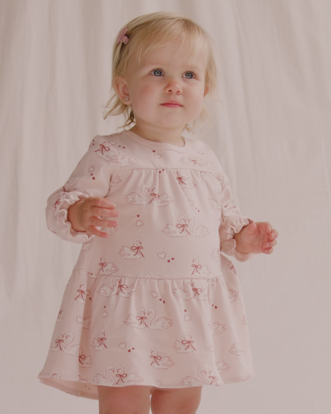 Tiered Jersey Dress Swans