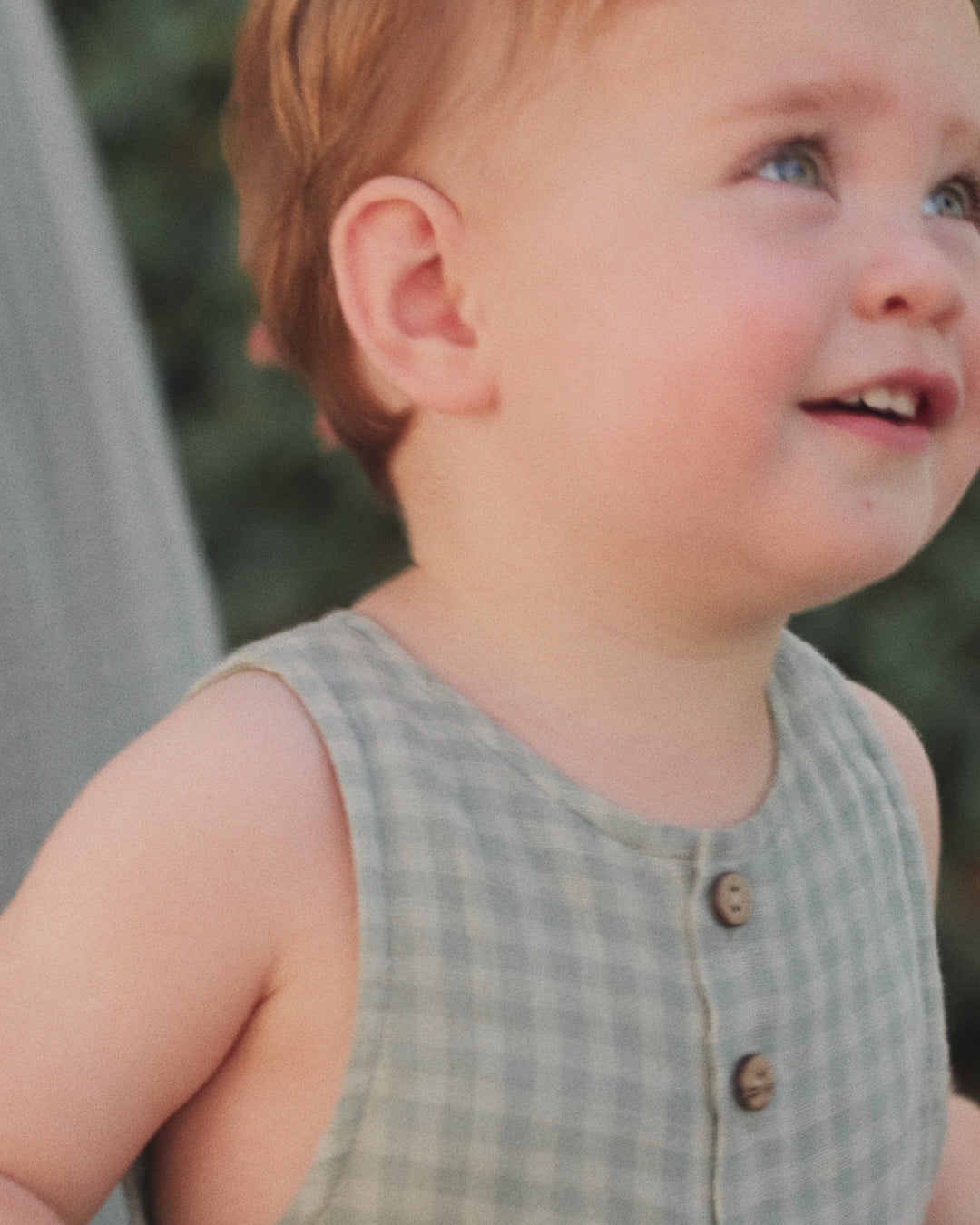 Button Jumpsuit Green Gingham