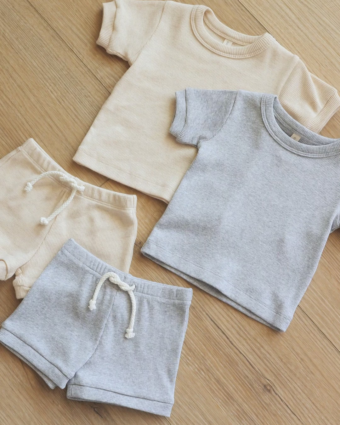 Ribbed Baby Jumpsuit || Oatmeal