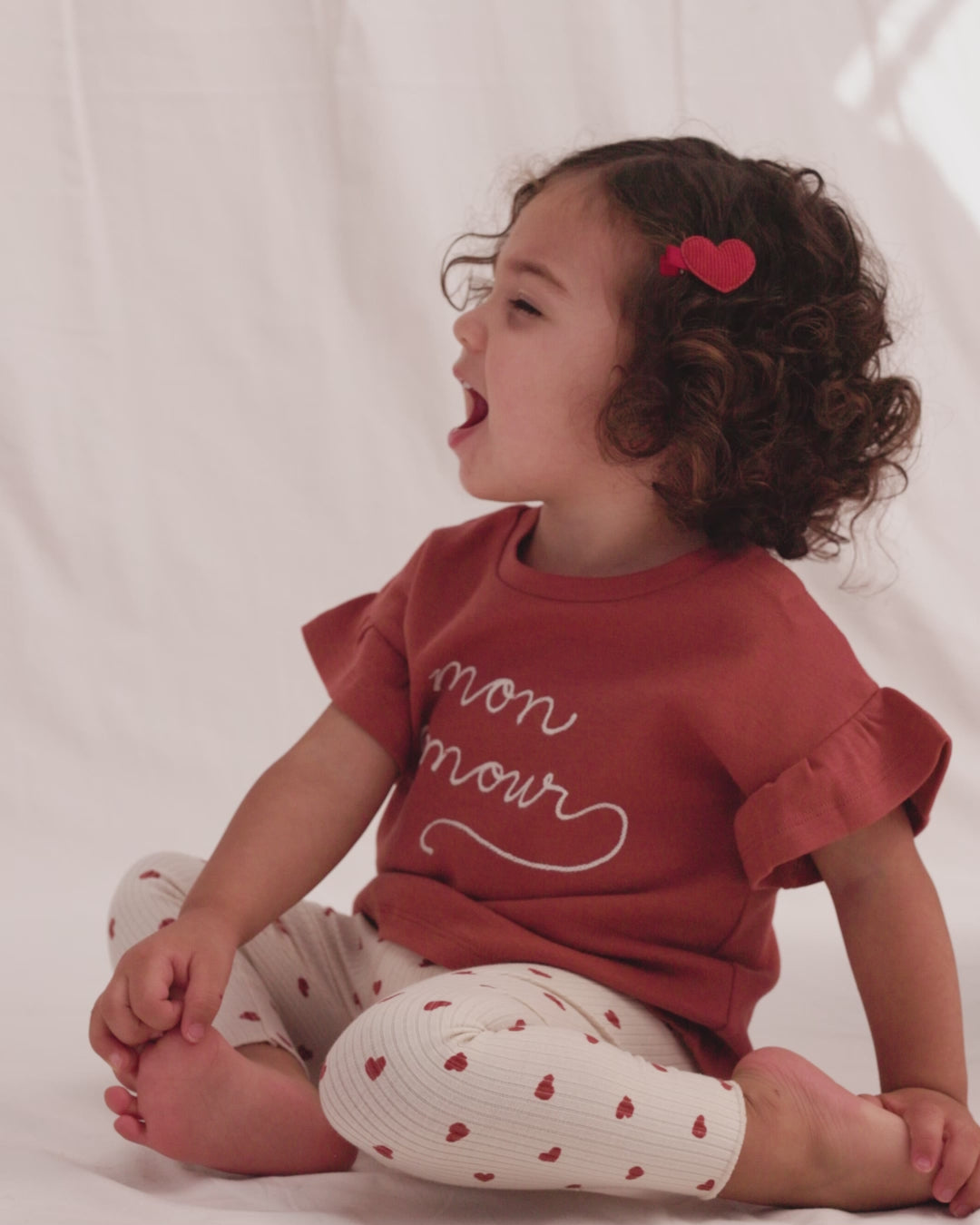 Ribbed Legging Red Hearts